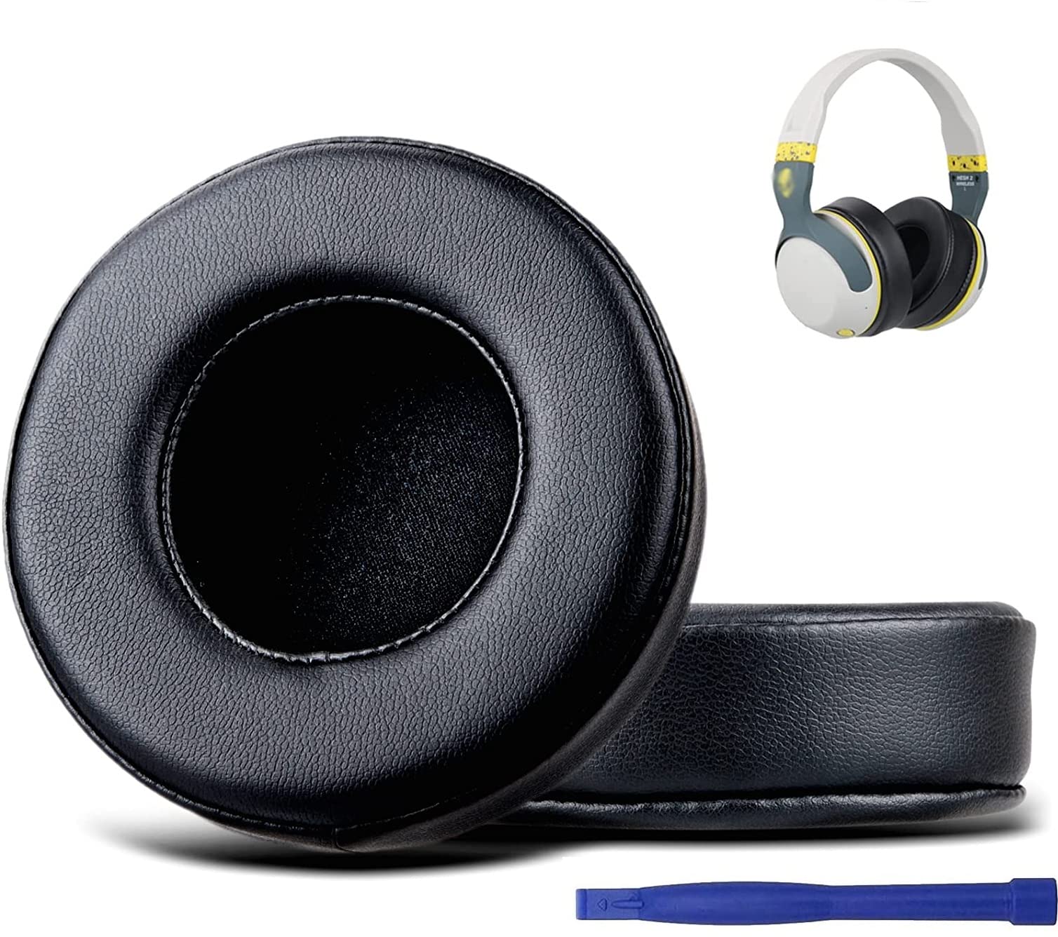 SEEFY Replacement Earpads for Skullcandy Hesh 2 Hesh 2.0 Bluetooth Wireless Headphones, Memory Foam Ear Cushions Earbuds Ear Pads Repair Parts(BLACK)