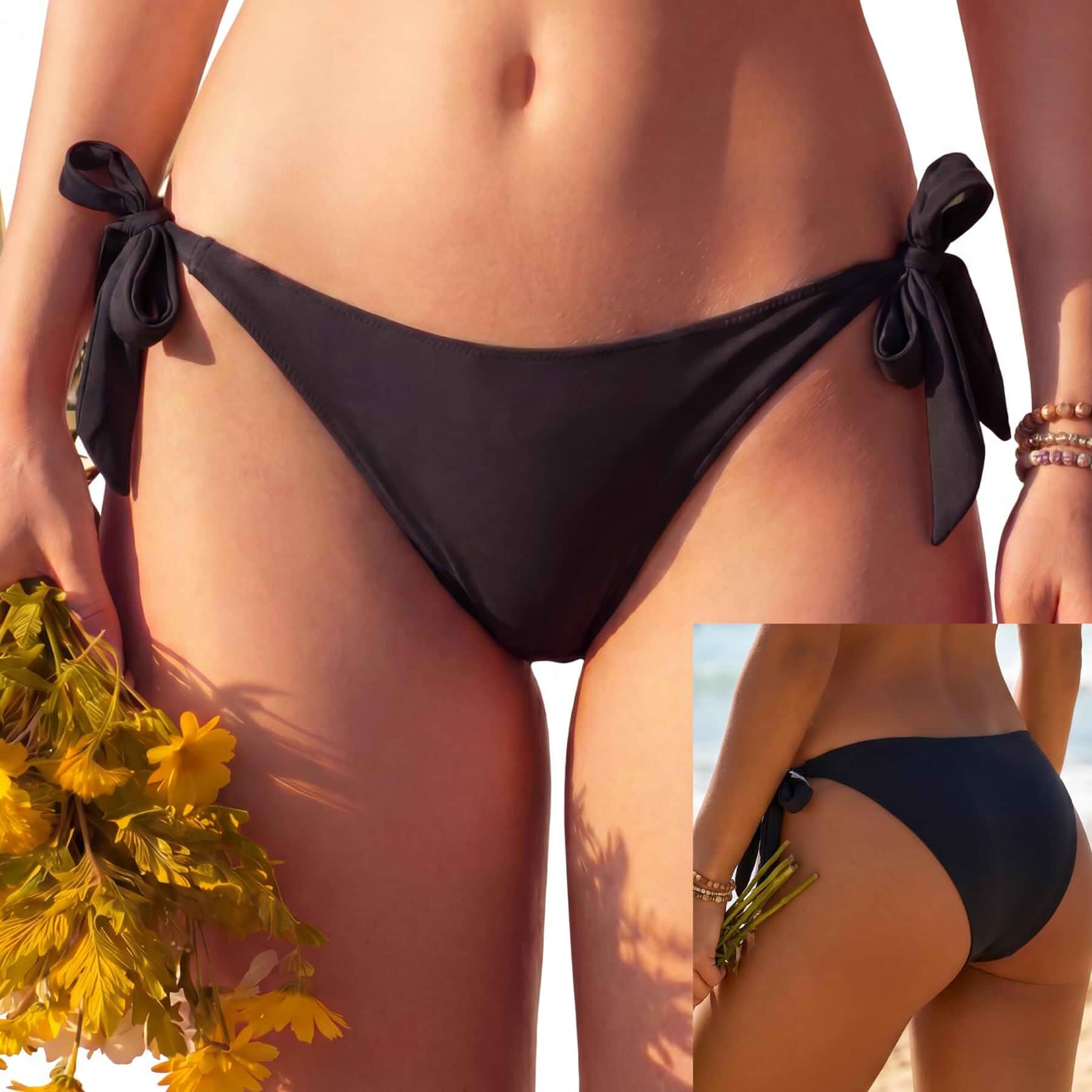 Side Tie Bikini Bottoms for Women Moderate Coverage Swimsuit Bottom Side tie; Adjustable String; Cheeky to moderate coverage; Size up for more coverage;Fully lined; Non-seethrough