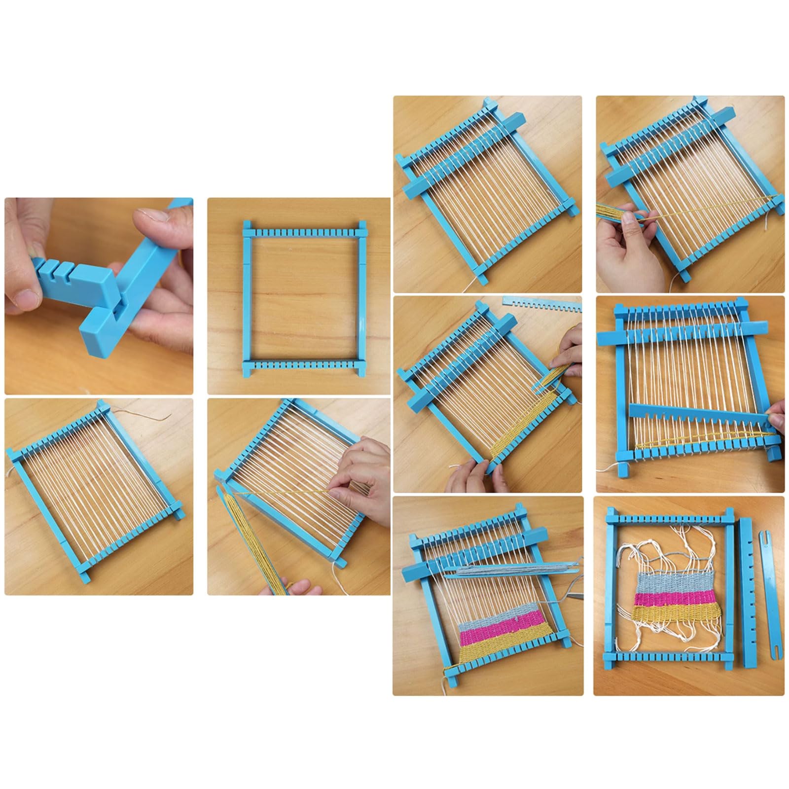 Montessori Kinder Mini Webstuhl-Set - DIY Handstrickspielzeug mit Garn & Werkzeugen Praktisches Lebens-Set Pädagogisches Bastelset