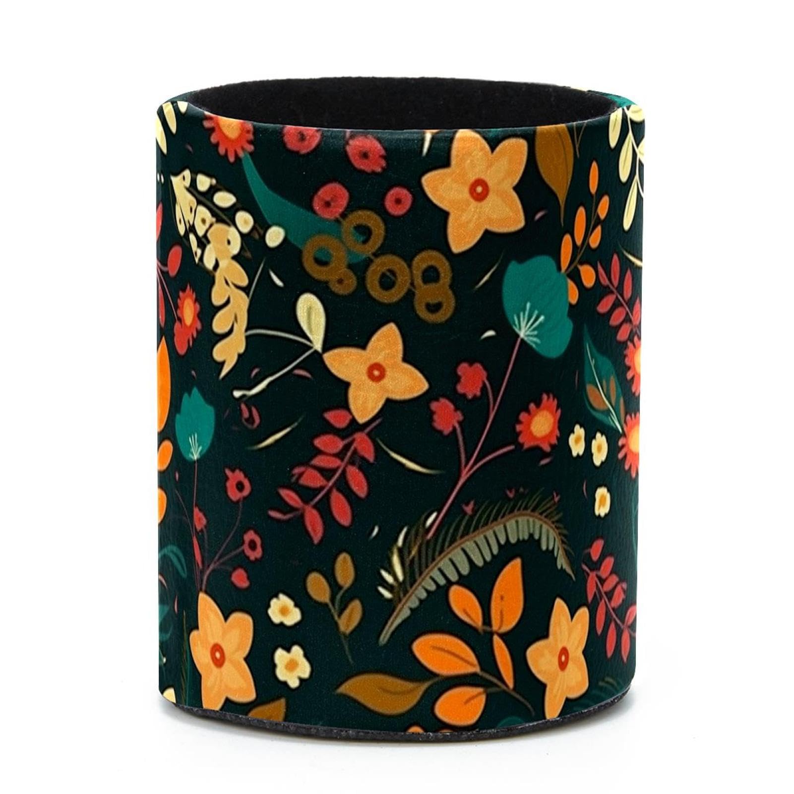 VAPOKF Round Pencil Holders for Desk, Artistic Leaves Pen Holders Pen Pot Makeup Brushes Storage Desktop Stationery Supplies Organiser for Home Office