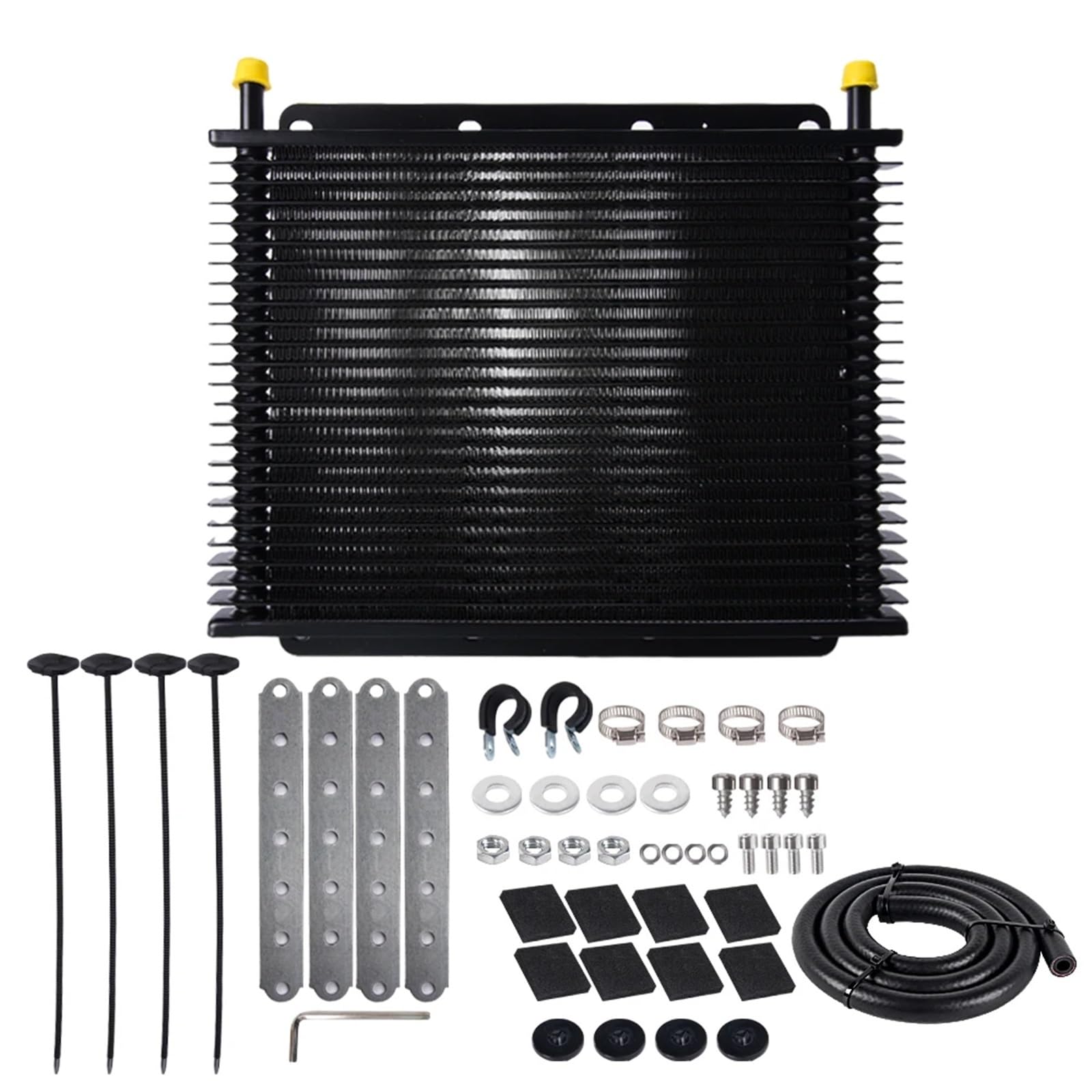 Filtro aria cabina Kit di installazione per radiatore olio trasmissione universale in alluminio da 19, 25 e 32 file con alette da 9,6 mm e 3/8" OSA029 filtro abitacolo(25 Row Black)