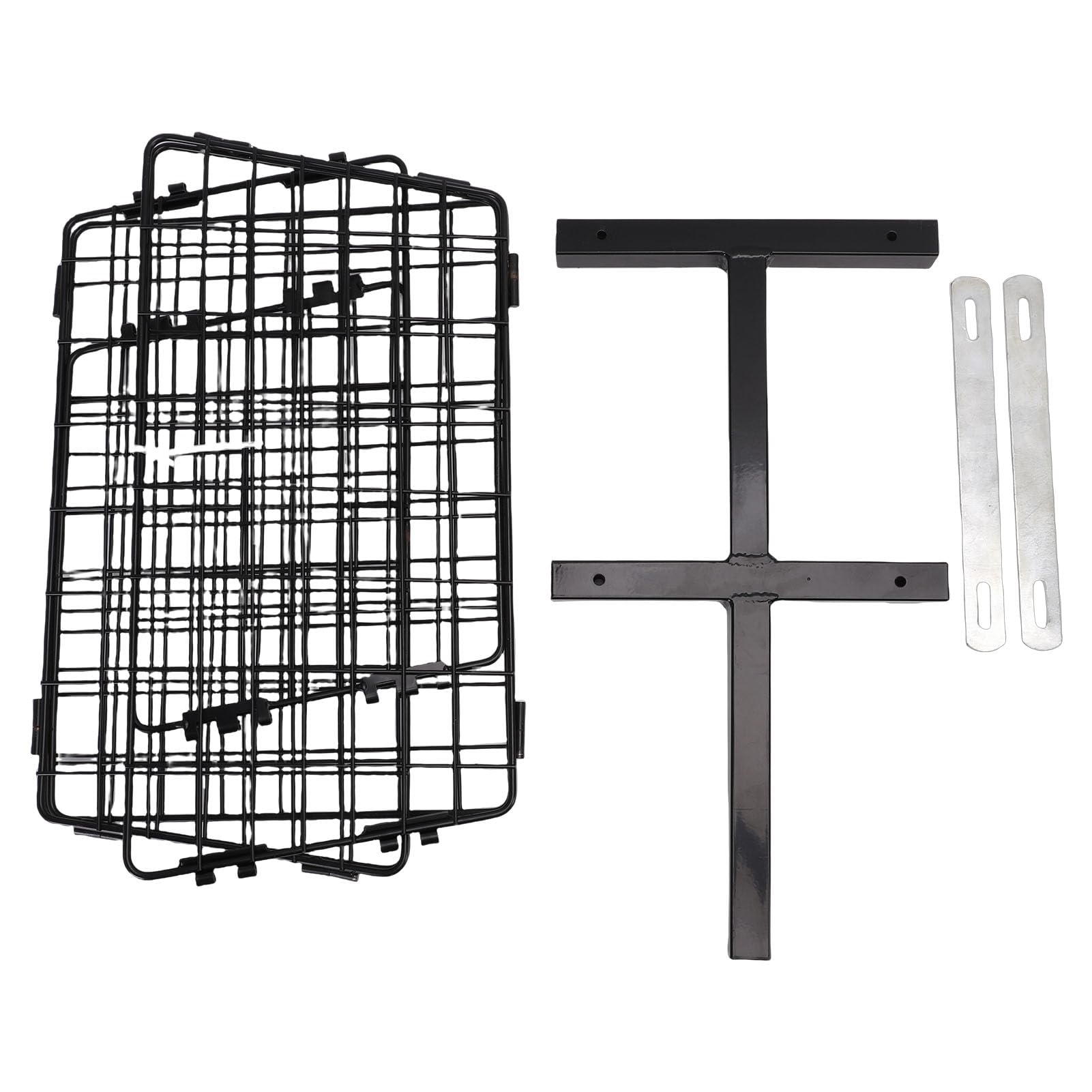 Cesta Trasera para Scooter, Cesta Plegable de Metal para Scooter de Movilidad para Compras, Almacenamiento Espacioso con Receptor de 1 Pulgada, Compatible con la mayoría de los