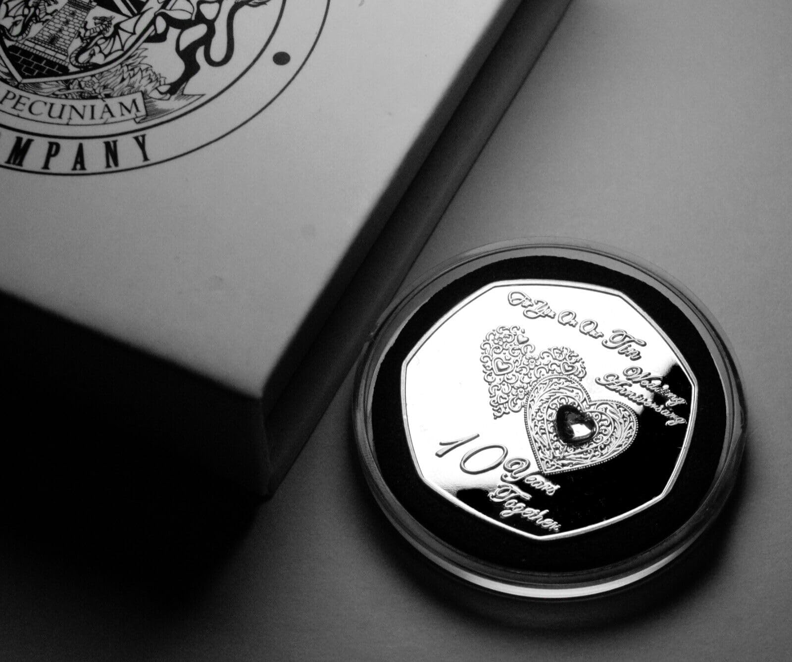 The Commemorative Coin Company Silver For You On Our 10Th Tin Wedding Anniversary Commemorative. Gift Boxed. Diamante. 10 Years.