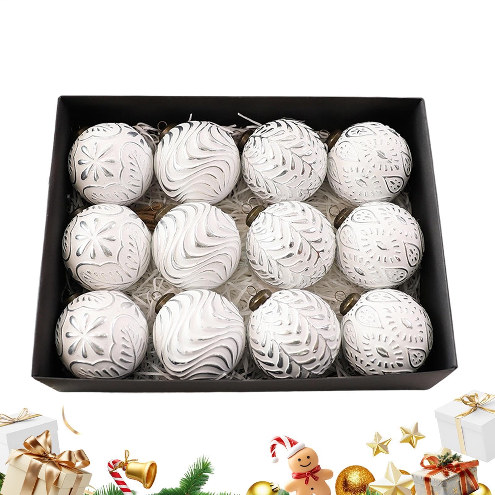 Bolas Navideñas Juego de 12 Colgantes Vintage de Invierno