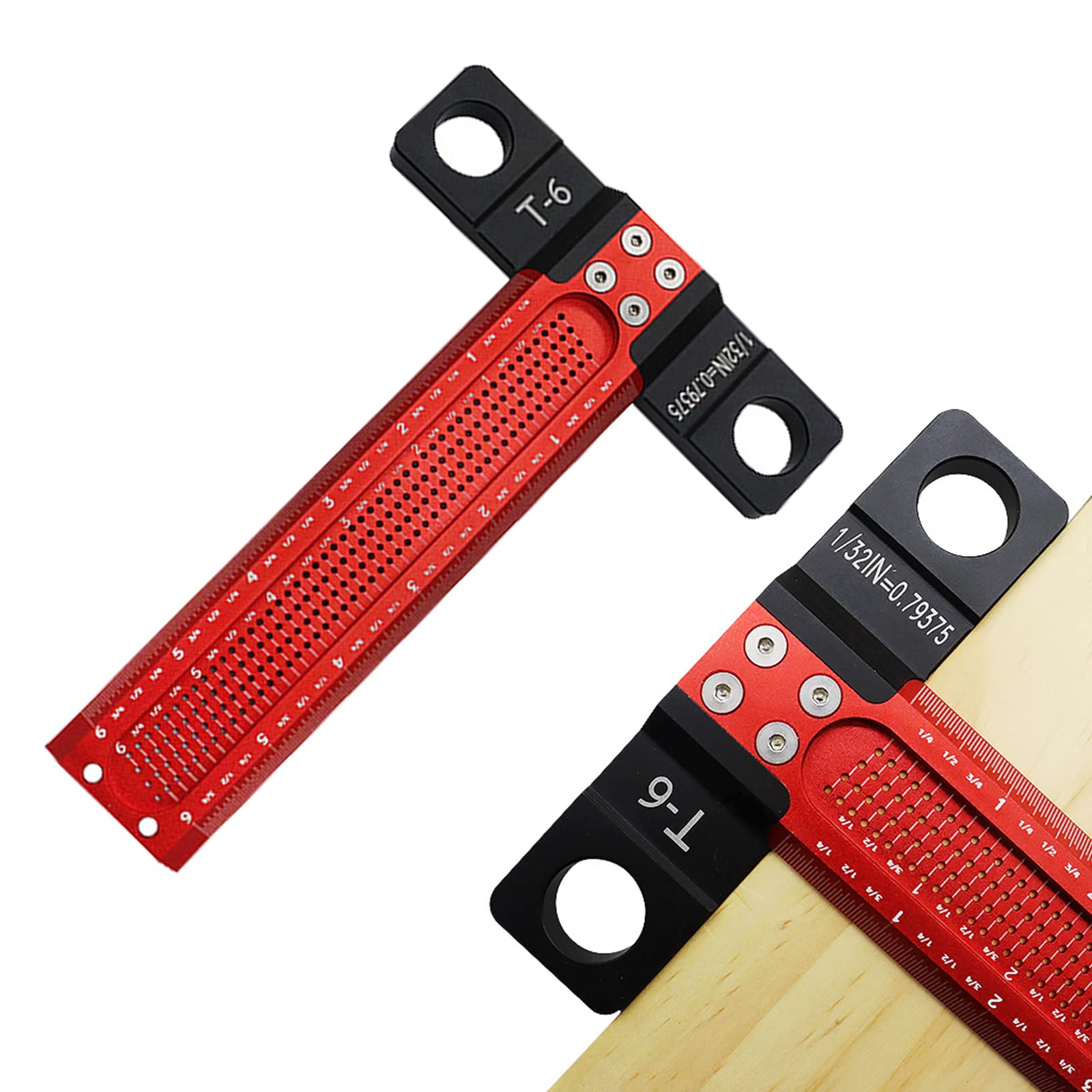 Regla de trazado para carpintería tipo T de Maxant, calibre de línea de 90 grados, regla de arquitecto, escuadra en T, 600 mm (6 pulgadas) para trabajos de carpintería, diseño y herramientas de medi