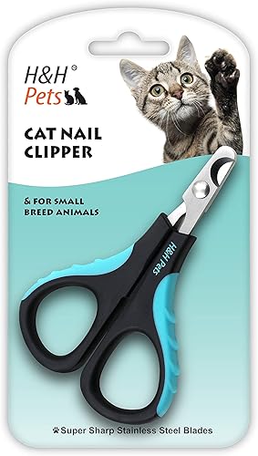 H&H Pets - Cortaúñas para gatos – Cortadora de uñas profesional afilada de acero inoxidable con asas antideslizantes resistentes – para cortador de