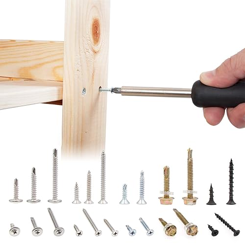 Miniatura 7 de Juego surtido de tornillos autoperforantes y autorroscantes para tornillos para paneles de yeso, tornillos de chapa y madera