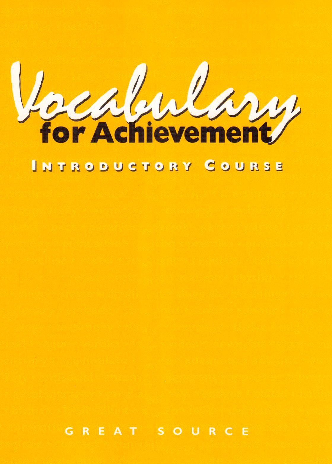 Vocabulary for Achievement, Introductory Course