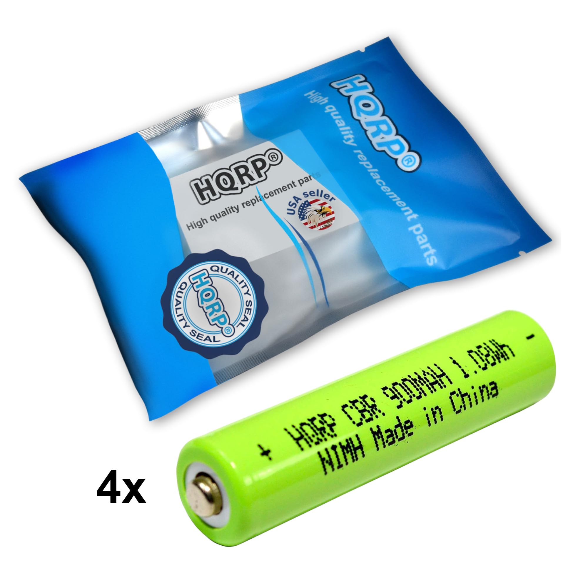HQRP 4-Pack Phone Rechargeable Batteries Compatible with Panasonic HHR-4DPA / HHR-55AAABU / N4DHYYY00004 / HHR-65AAABU / N4DHYYY00005 / KX-TG1031S / KX-TG1032