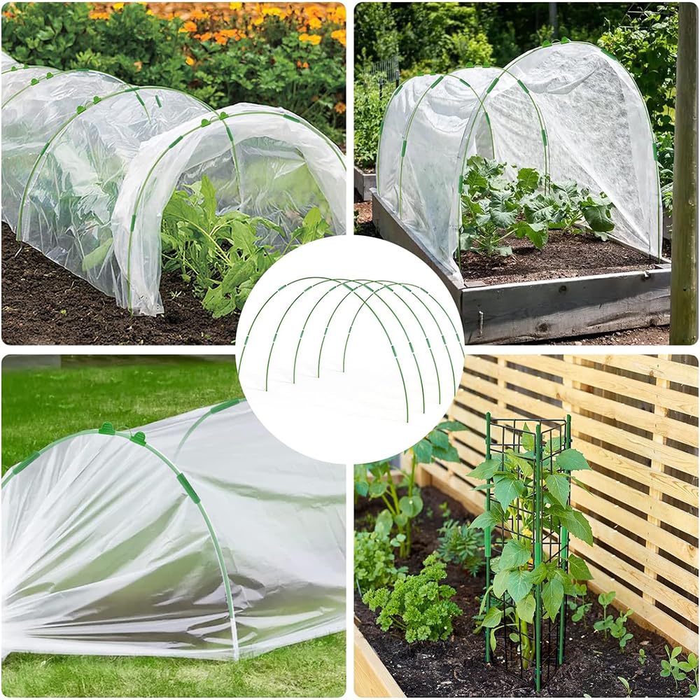 Kit Fai Da Te Tunnel Da Giardino - 50 Archi In Fibra Di Vetro, Connettori E Picchetti Per Serra Orto - copertina