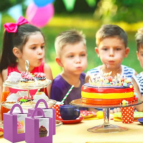 Vista 23 de Lainrrew Cajas para magdalenas, 30 cajas individuales para cupcakes, recipientes individuales para magdalenas, contenedores de pastelería con Verde