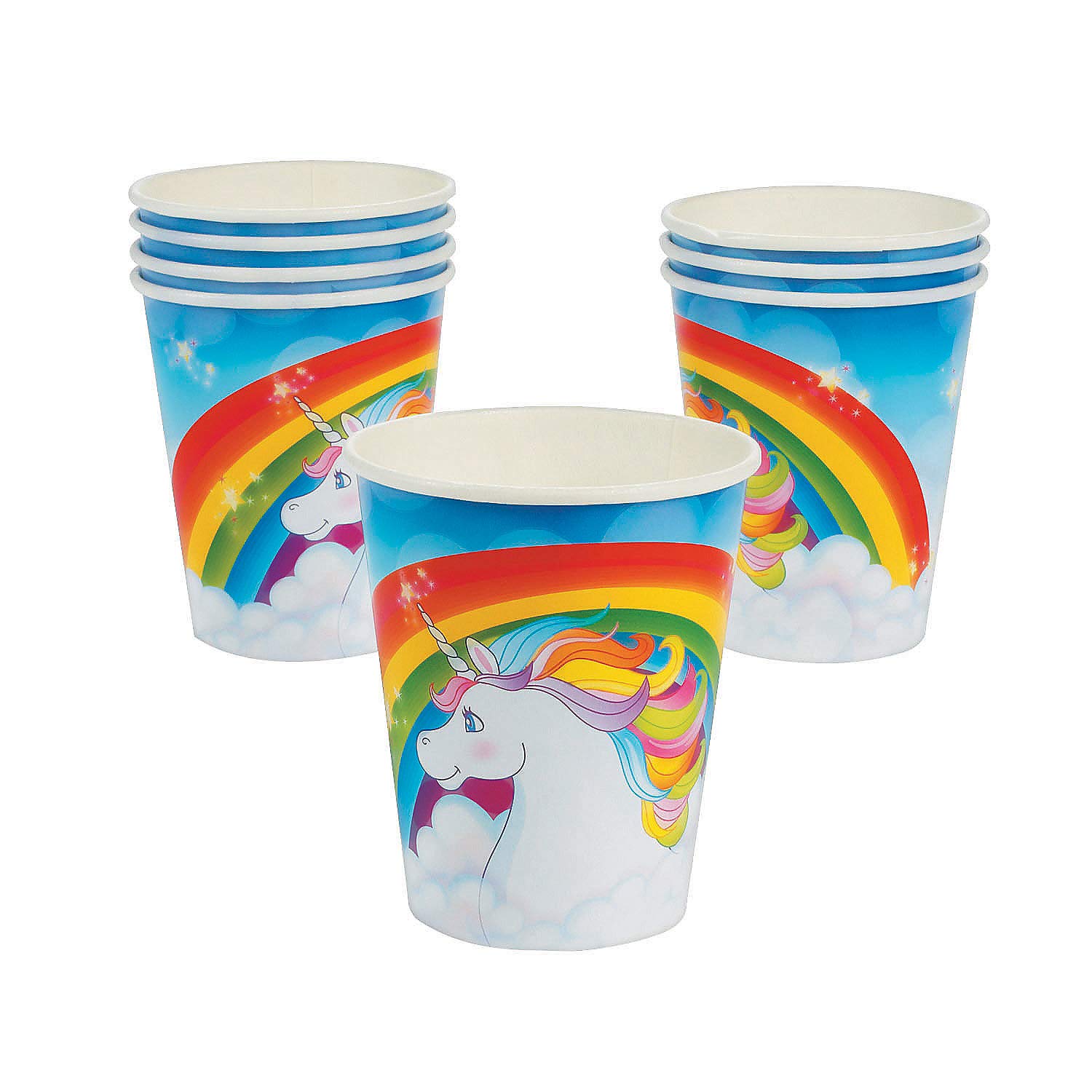 Fun Express - Unicorn 9oz Paper Cup for Birthday - Party Supplies - Print Tableware - Print Cups - Birthday - 8 Pieces