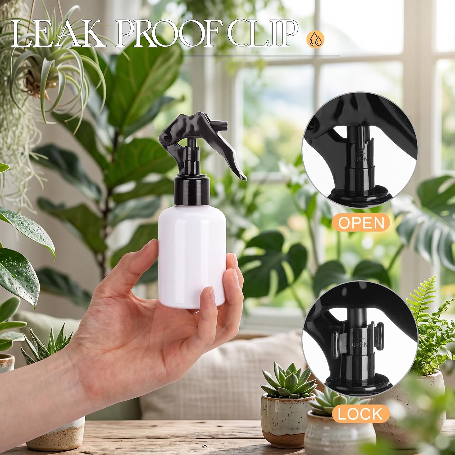 Domensi 30 Pcs 4 oz Empty Plastic Spray Bottle with Black Trigger Sprayer