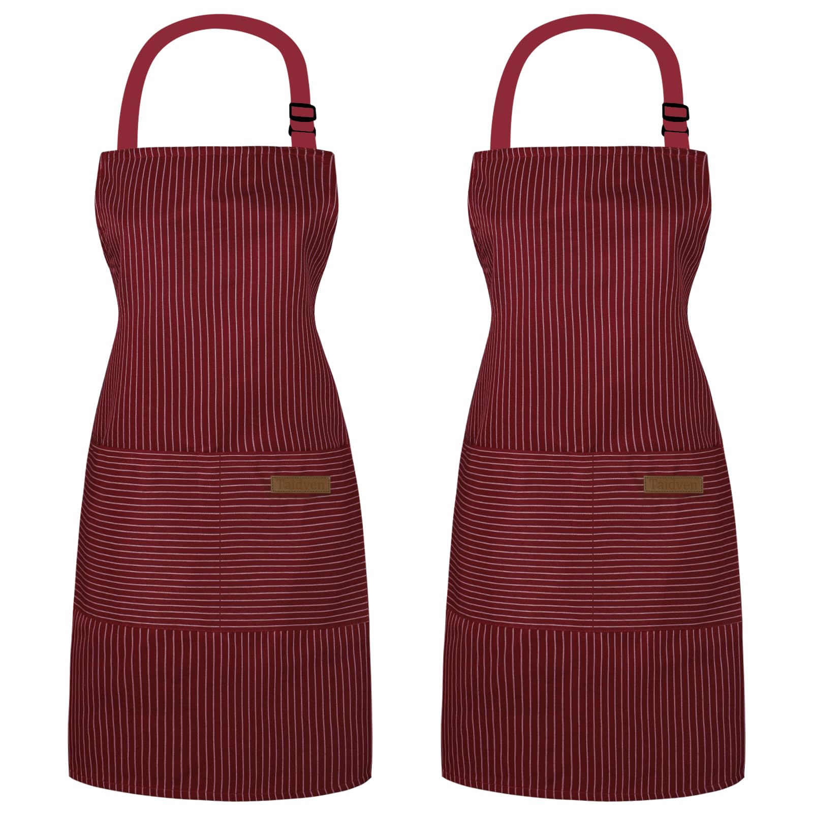 Taidven 2 Pack Apron - Unisex, Adjustable Bib Kitchen Apron, Cooking Apron, Aprons for Women Men with Pockets, Chef Aprons
