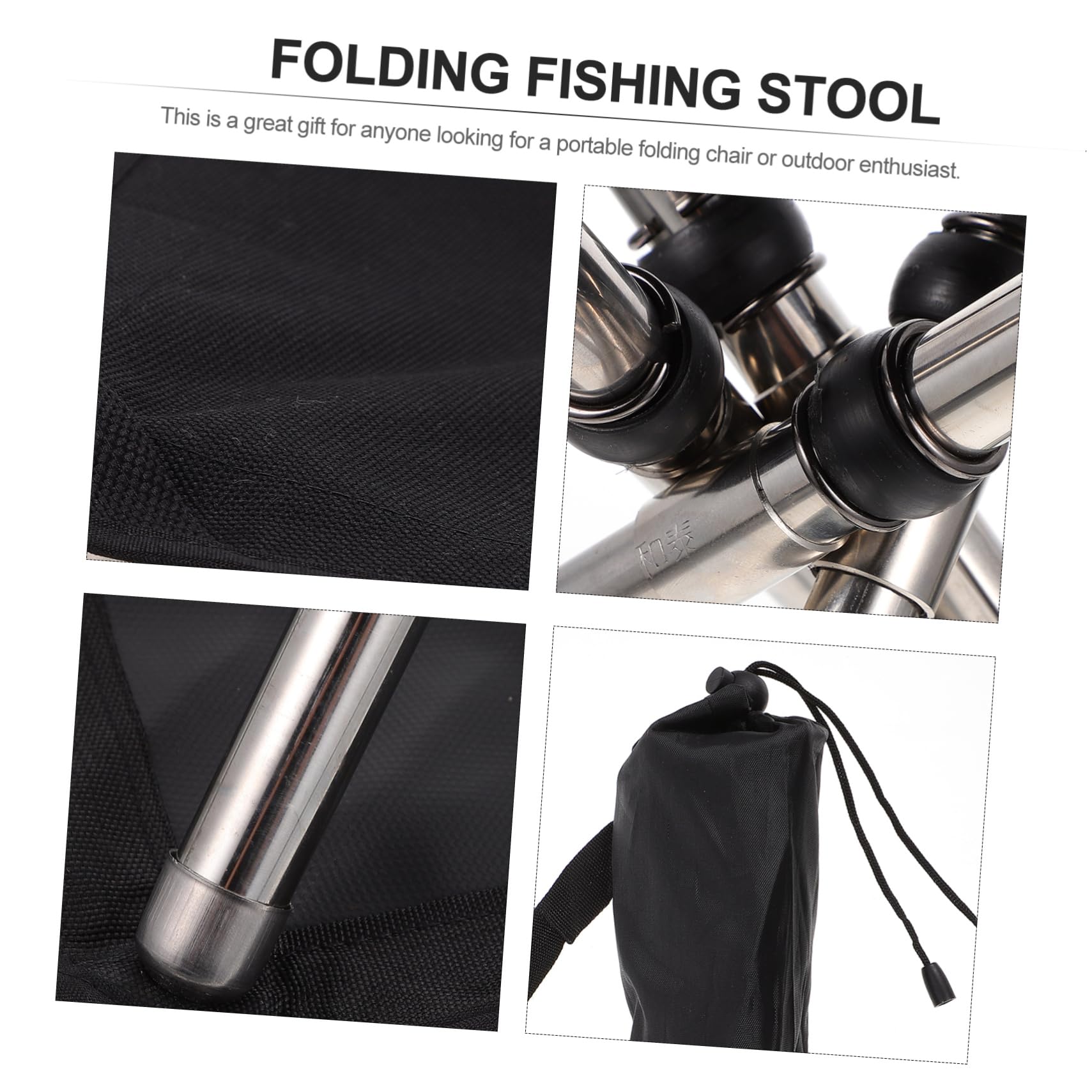 Mikikit 1Pc Portable Folding Stool for Outdoor Use Compact Fishing Chair Telescoping Design for Easy Transport Durable and Lightweight for Camping Beach and Hiking Activities