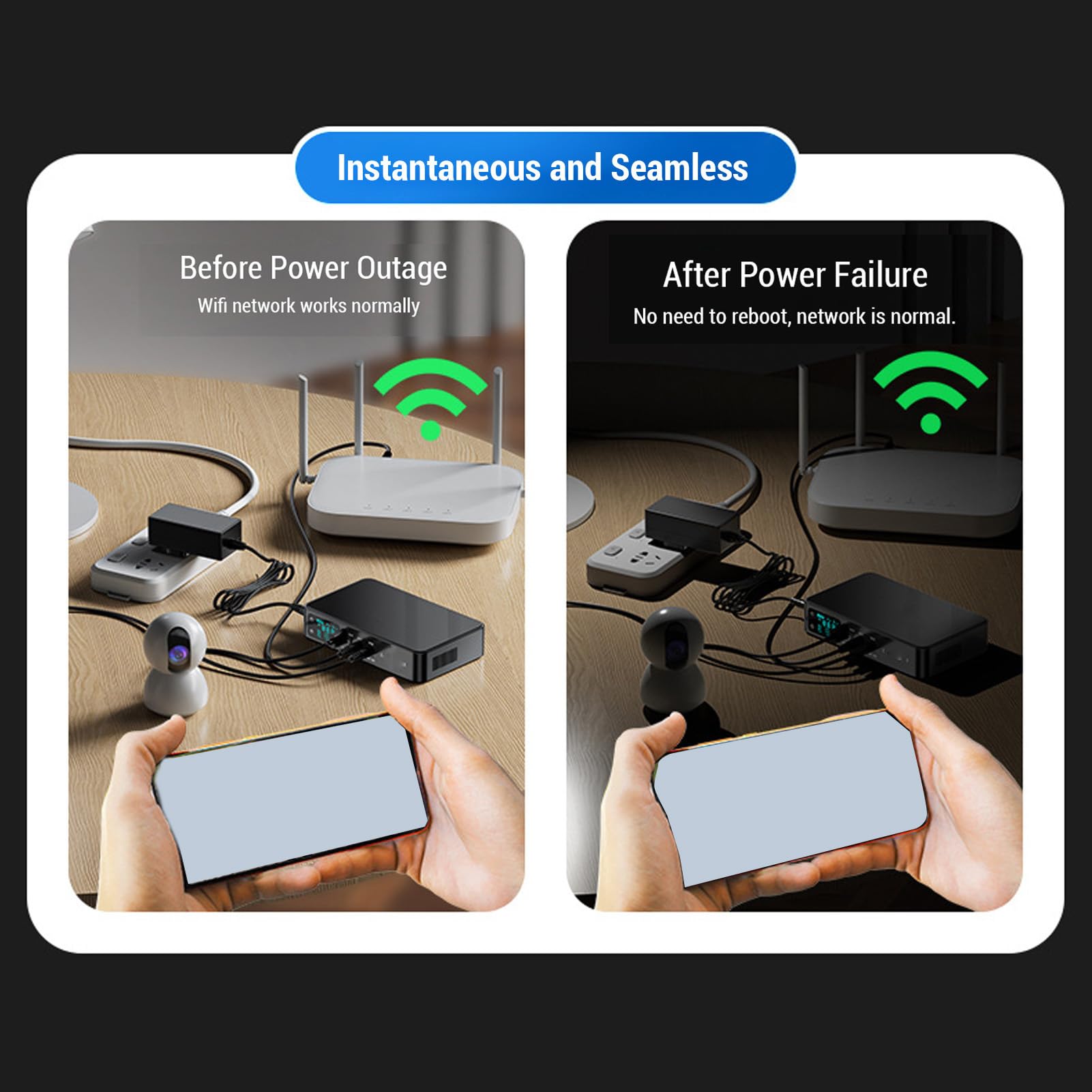 Mini Fuente de Alimentación UPS de 18 000 MAh con BateríA de Respaldo, Salida USB CC de 5 V y 3,6 A, Tipo C, para Enrutador, Módem y Cámara de Seguridad. System de Alimentación