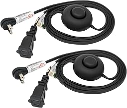 FIRMERST Foot Switch Extension Cord 6 Feet for Floor lamp, Holiday Lights, Black, 2 Packs