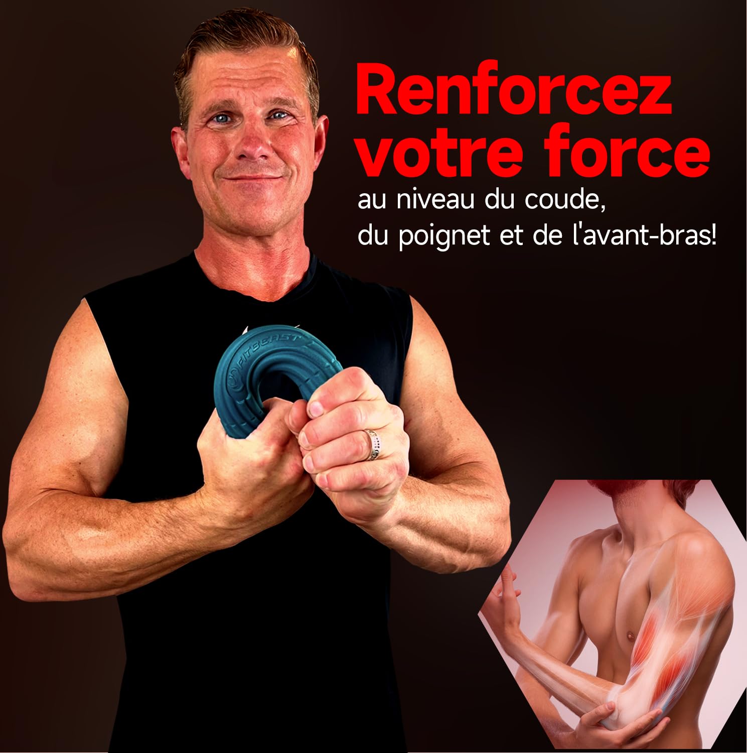 FitBeast Barre de thérapie Flex Therapy - Idéale pour soulager la douleur des tendinites et améliorer la force de préhension, barre de résistance fitness pour golfeurs, coude et tendinite, barre