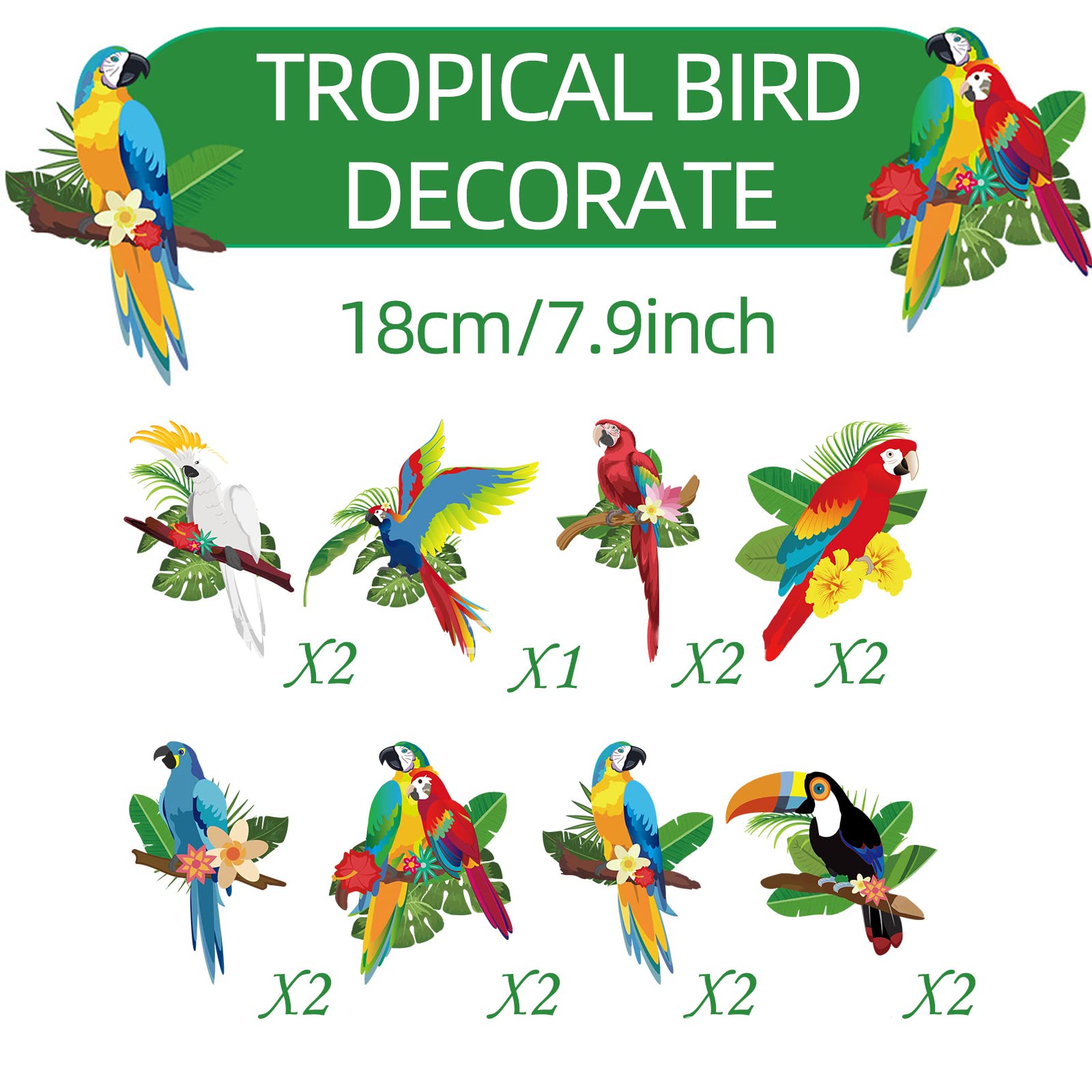 Gadget Festa Hawaiana Festoni Compleanno 30 Pezzi Uccelli Tropicali Pappagallo Appeso Turbinio,Decorazioni Di Festa Tema Hawaii Decorazioni Soffitto