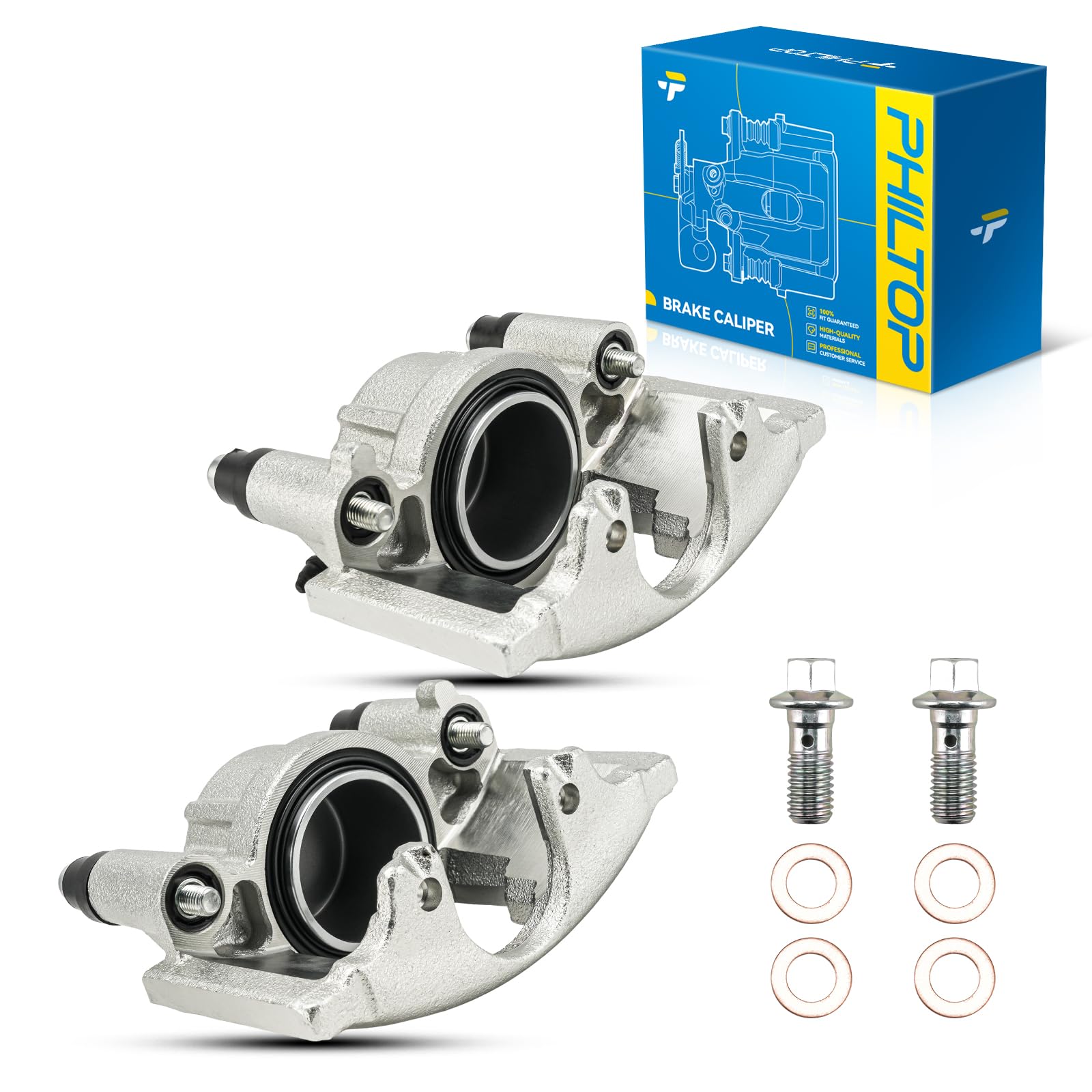 PHILTOP Brake Caliper Front Compatible with 1988-1999 Chevrolet C1500, 1988-1999 Chevrolet K1500, 1994-1999 Dodge Ram 1500, 1988-1999 GMC C1500, 1995-