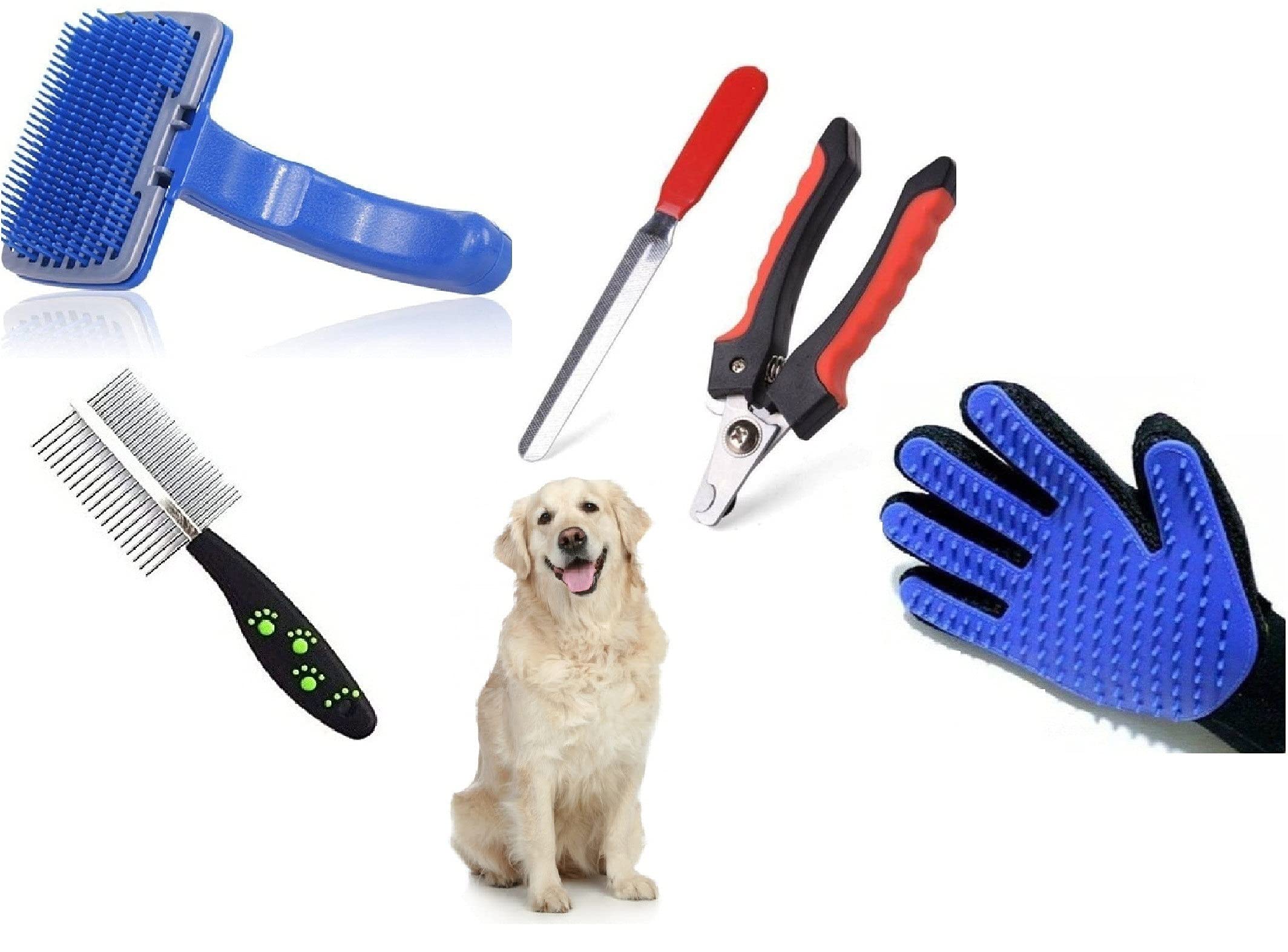 Hachiko (Combo Of 4) Imported Pet Slicker +Hair Comb + Nail Clipper + Gloves Grooming Kit For All Pets Dog, Cat, Rabbit, Hamster (B09GMBKTJX) Amazon Price History, Amazon Price Tracker