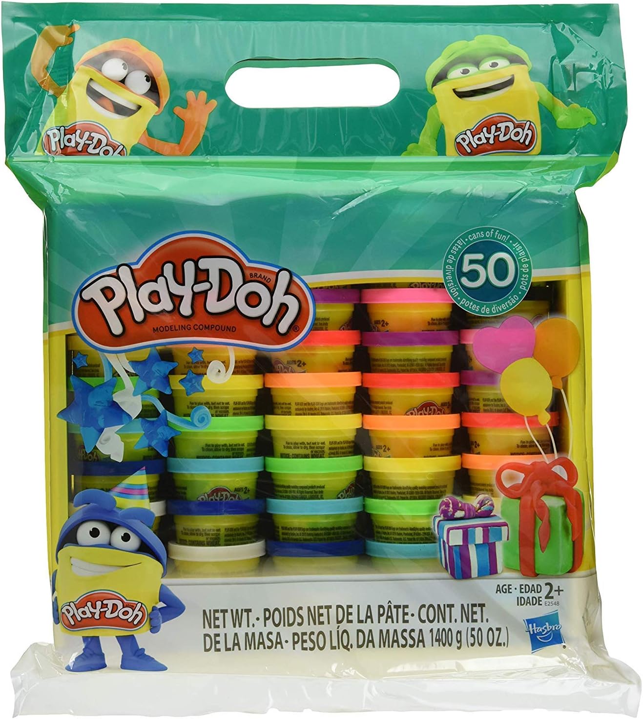 Play-Doh Modeling Compound 50- Value Pack Case of Colors, Non-Toxic, Assorted Colors, 1-Ounce Cans, Ages 2 and up (50 Cans - 1 Pack)