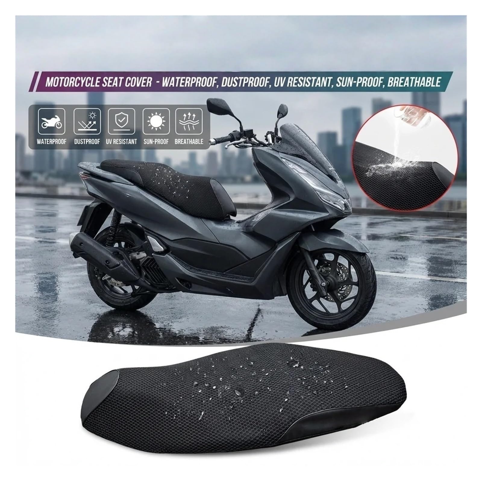 Coprisedili per moto Coprisedile per moto Impermeabile Antipolvere Resistente Traspirante per sedile per Honda