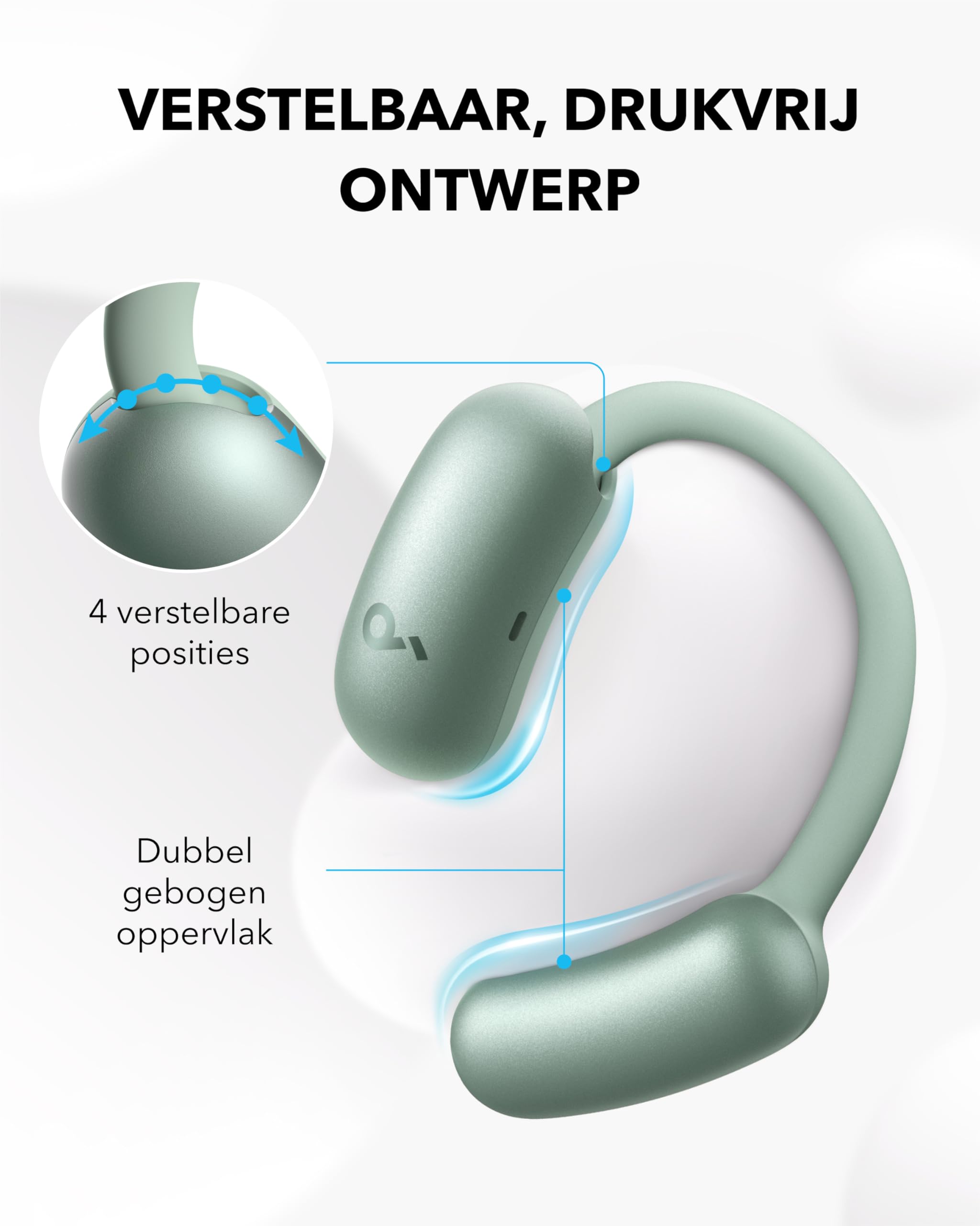 soundcore AeroFit 2 by Anker, Open Earphones, Adjustable Ear Hooks