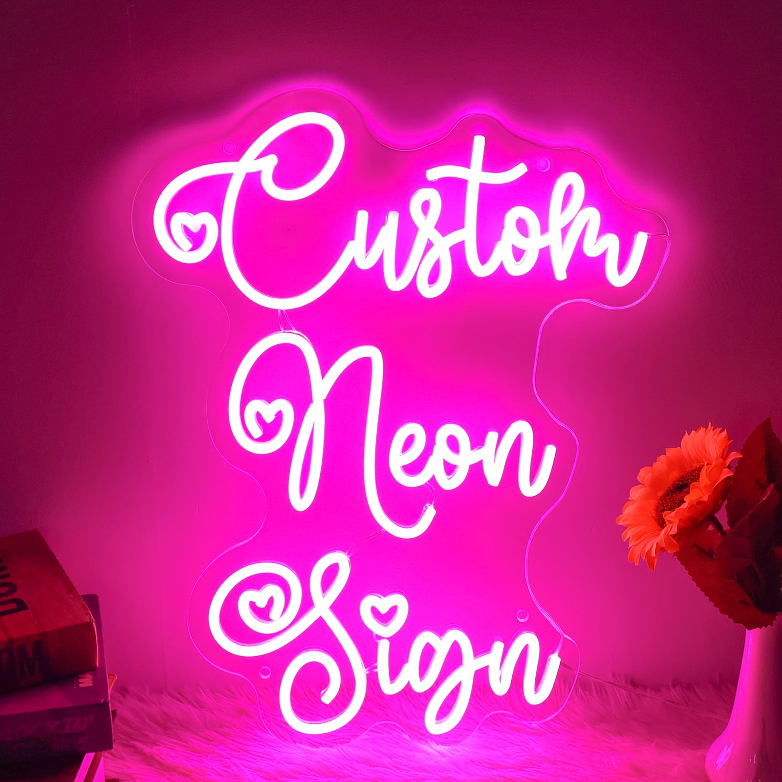 Custom Neon Signs for Wall Decor, Large Neon Sign Customizable Personalized LED Sign, Customized Light Sign Dimmable for Birthday Christmas Wedding