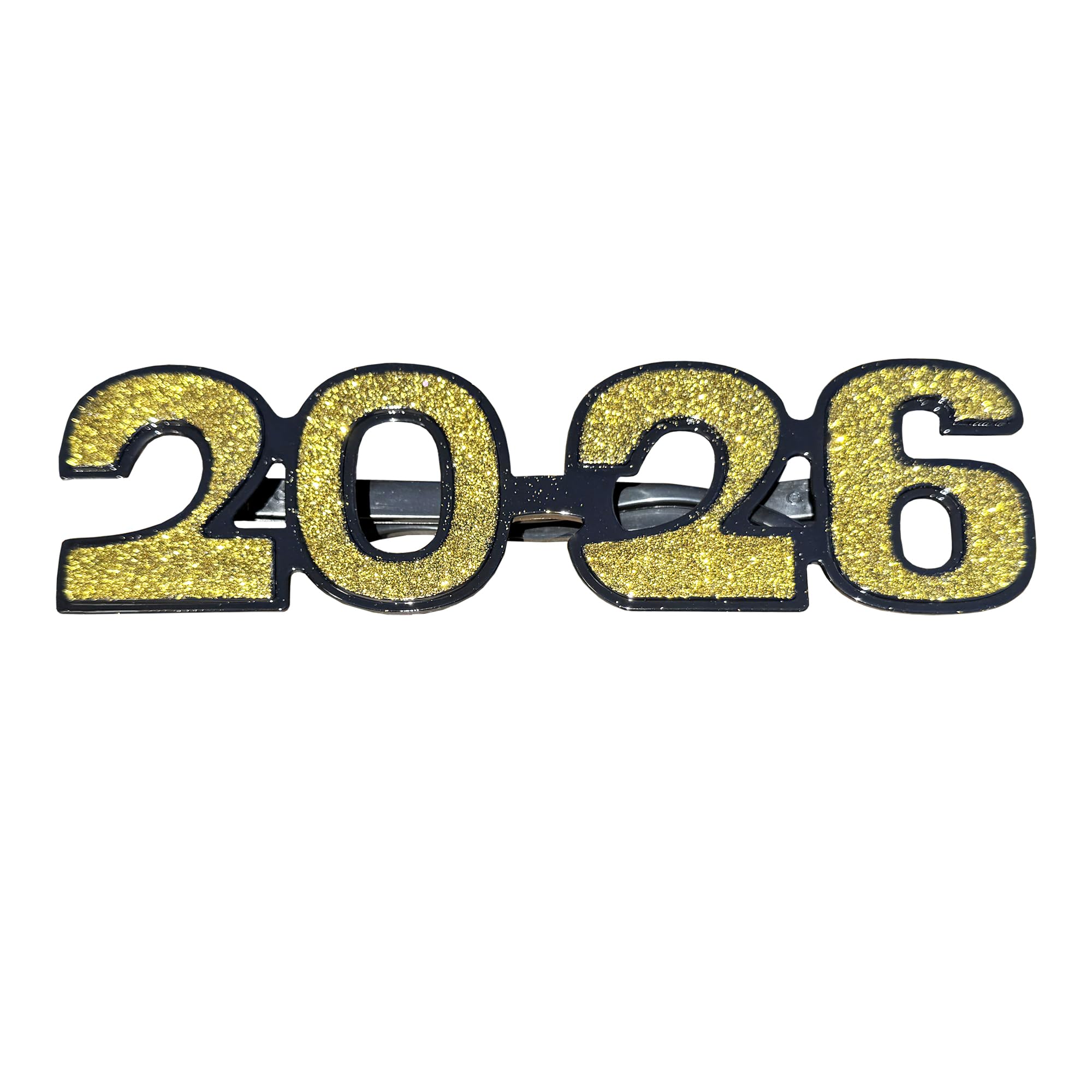 Paquete de 12 gafas de fiesta de plástico con purpurina de año nuevo 2023