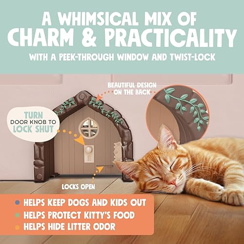 Miniatura 3 de Fairy Puerta interior para mascotas  Puerta grande para gatos de hasta 20 libras, duradera y versátil puerta interior para gatitos para núcleo