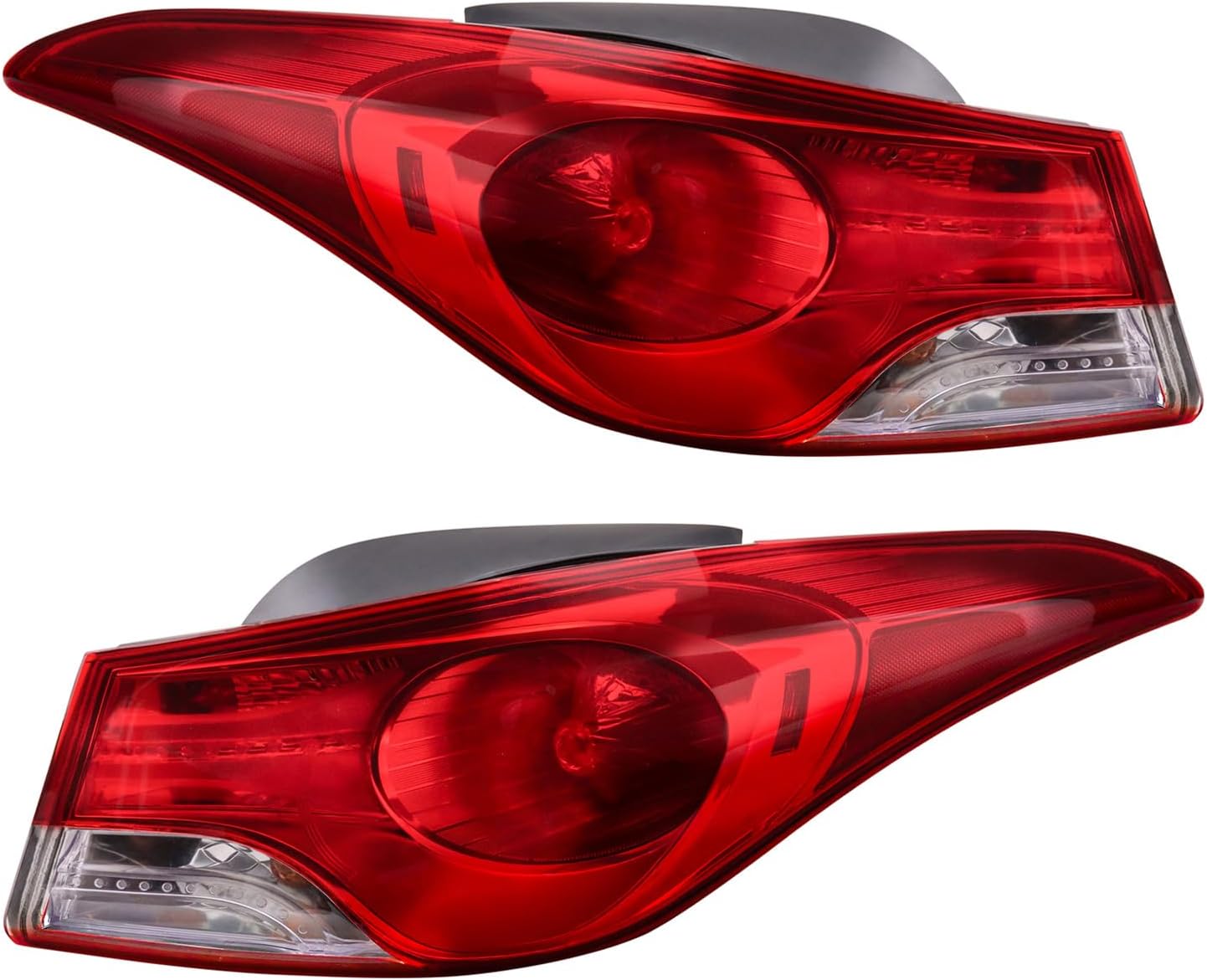 TRQ Rear Tail Lights Set HY2804119 HY2805119 Compatible with 2011-2013 Hyundai Elantra