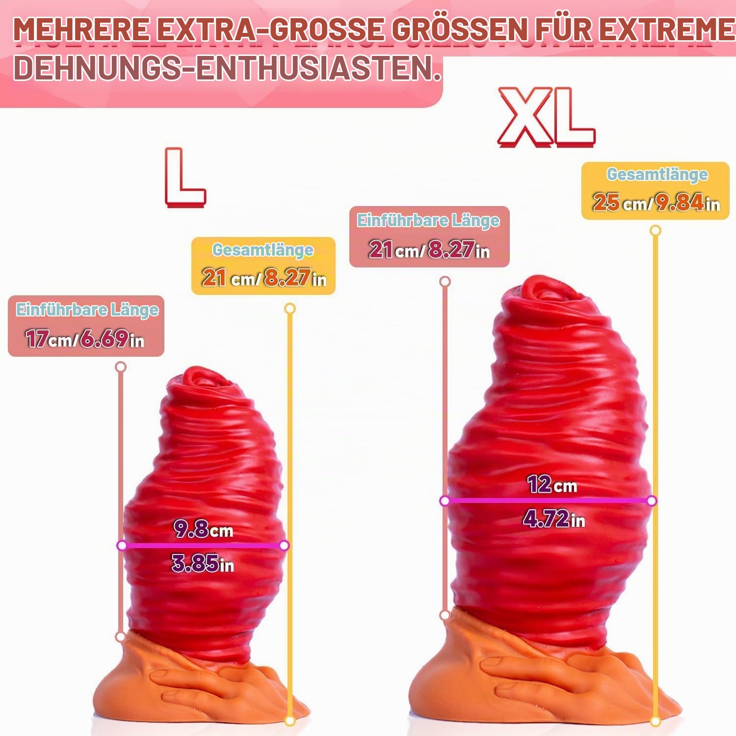 Der arsch eines mannes, der steckt ihn rein, der anus ist voller spiegel, mit langem hängedruck, rötlichem und schnittigem spannen, starker saugbasis und in vielen größen (A1100-XL)