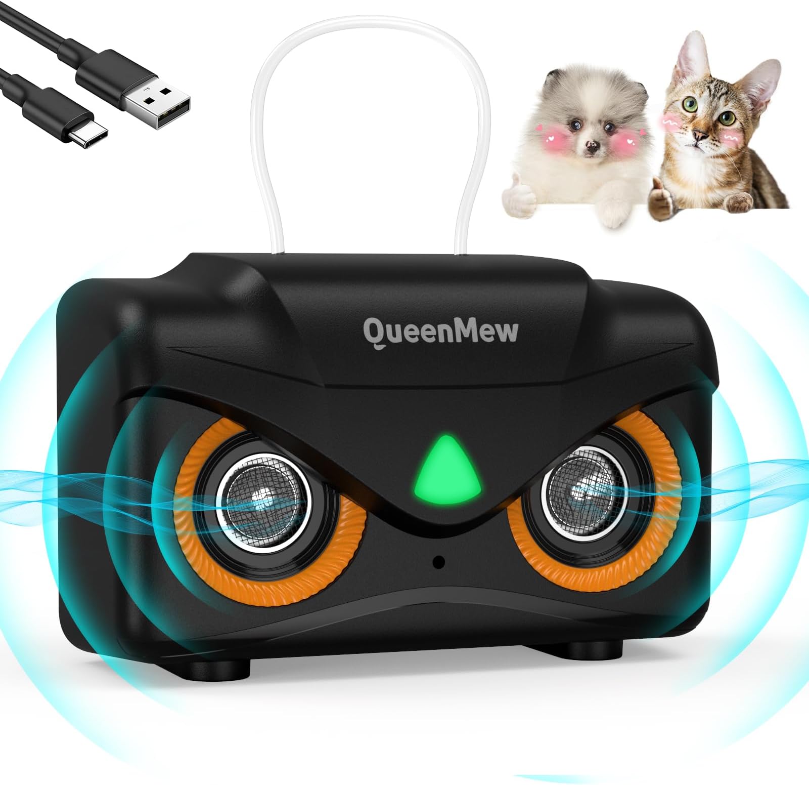 Anti Barking Device Mini, Quiet 3 Modes Sonic Bark Deterrents for Neighbor's Dog, Ultrasonic Bark Control Device with Dual Speakers, Noiseless Bark Box Sonic Bark Deterrents for Large Small Dogs