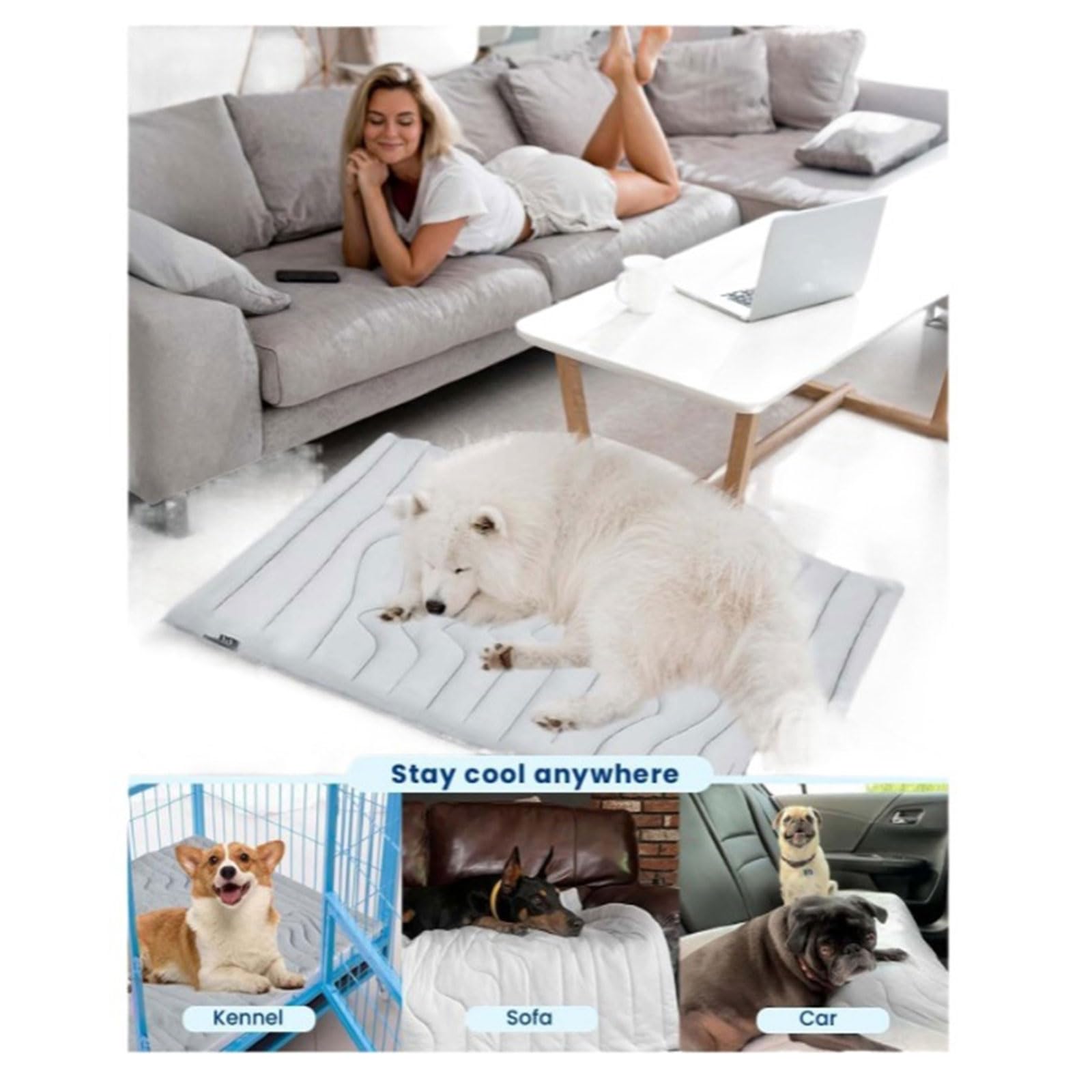 Générique Tapis rafraîchissant pour Animaux de Compagnie, contrôle de la température, pour Chiens et Chats, Temps Chaud et Froid, en Polyester Naturel, literie Chaude, lit de Repos Doux
