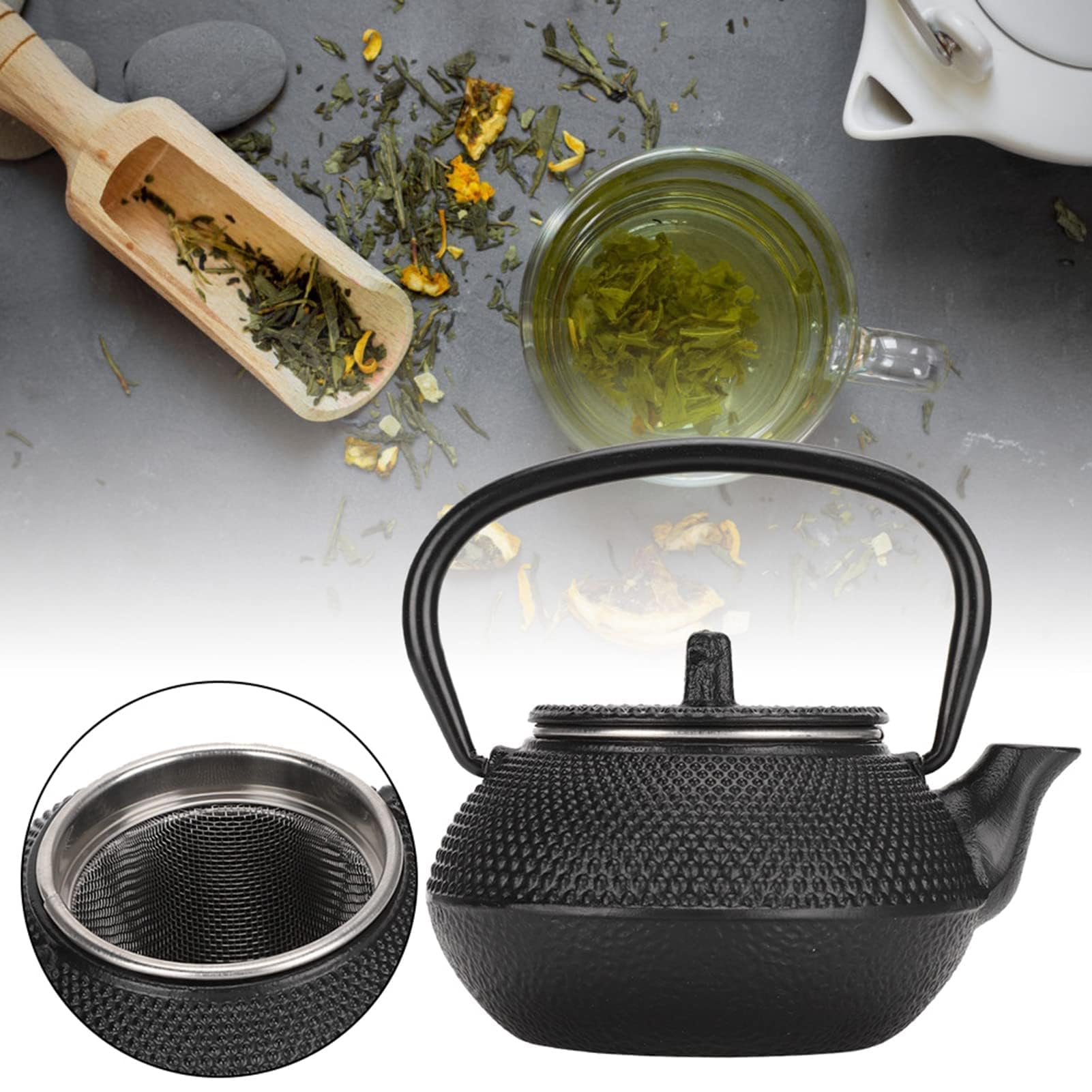 Teiera in Ghisa, capacità 0.3 Litri Teiera Vintage con Colino Rimovibile Teiera in Ghisa Giapponese Teakettle Pentola in Ferro Asia Giappone Style Teiera Antica Il Regalo Perfetto per Un Amico