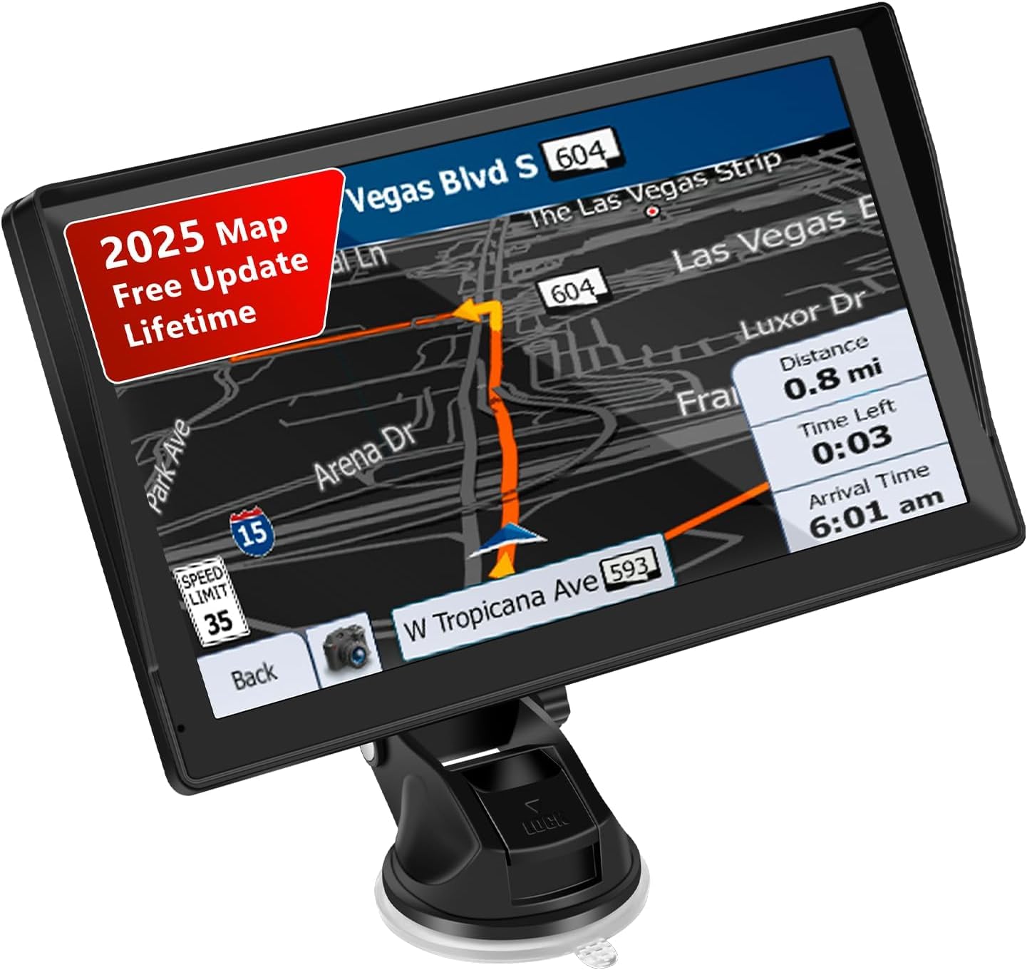 5 inch Sat Nav for Car, with UK Maps, Lifetime Updates, Support Postcode Search, Voice Directions, Speed Camera Alert, Lane Guidance Assist
