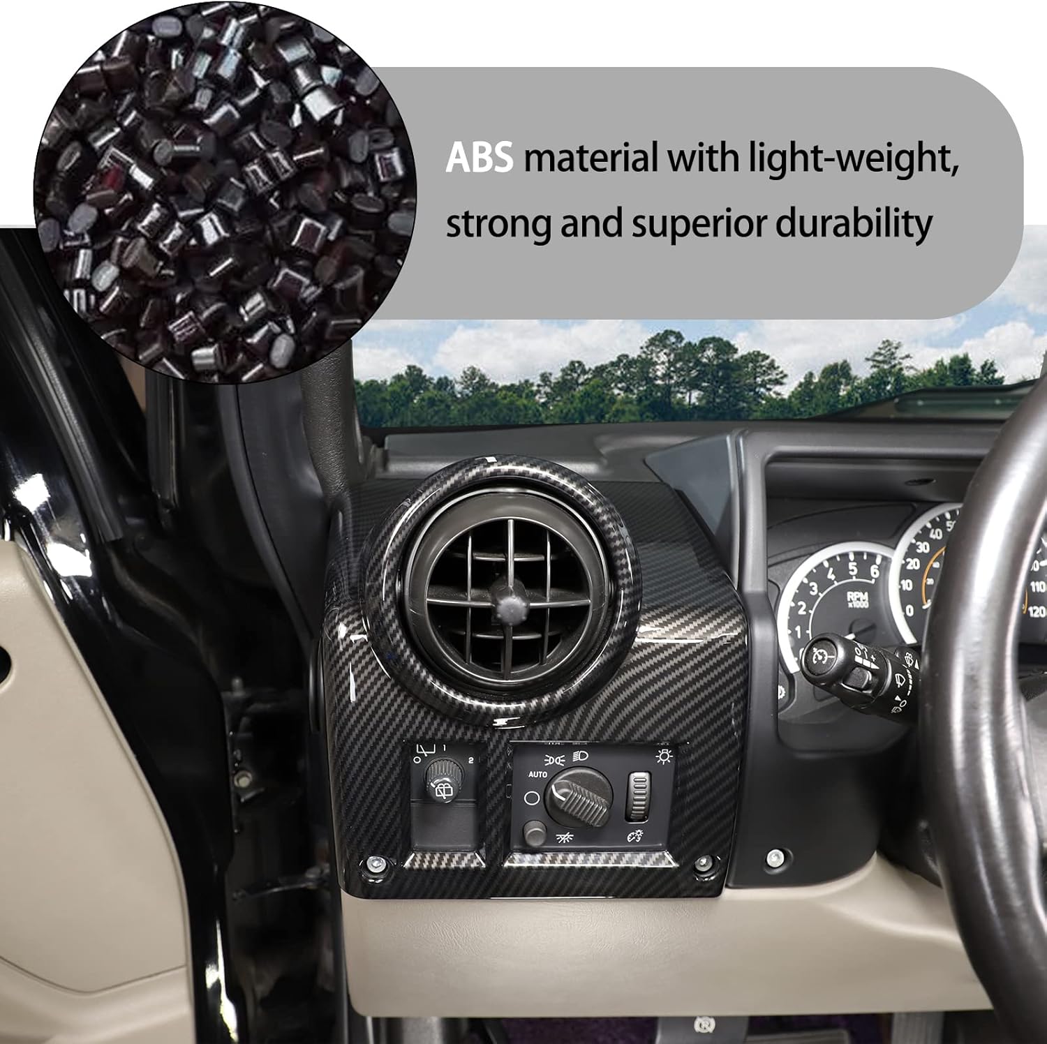 Lcojicep Car Air Vent Cover Compatible with Hummer H2 2003-2007, Interior Side Air Vent Outlet Cover Trim Frame, Central Side Dashboard Air Vent Outlet Cover, Car Interior, (4psc)
