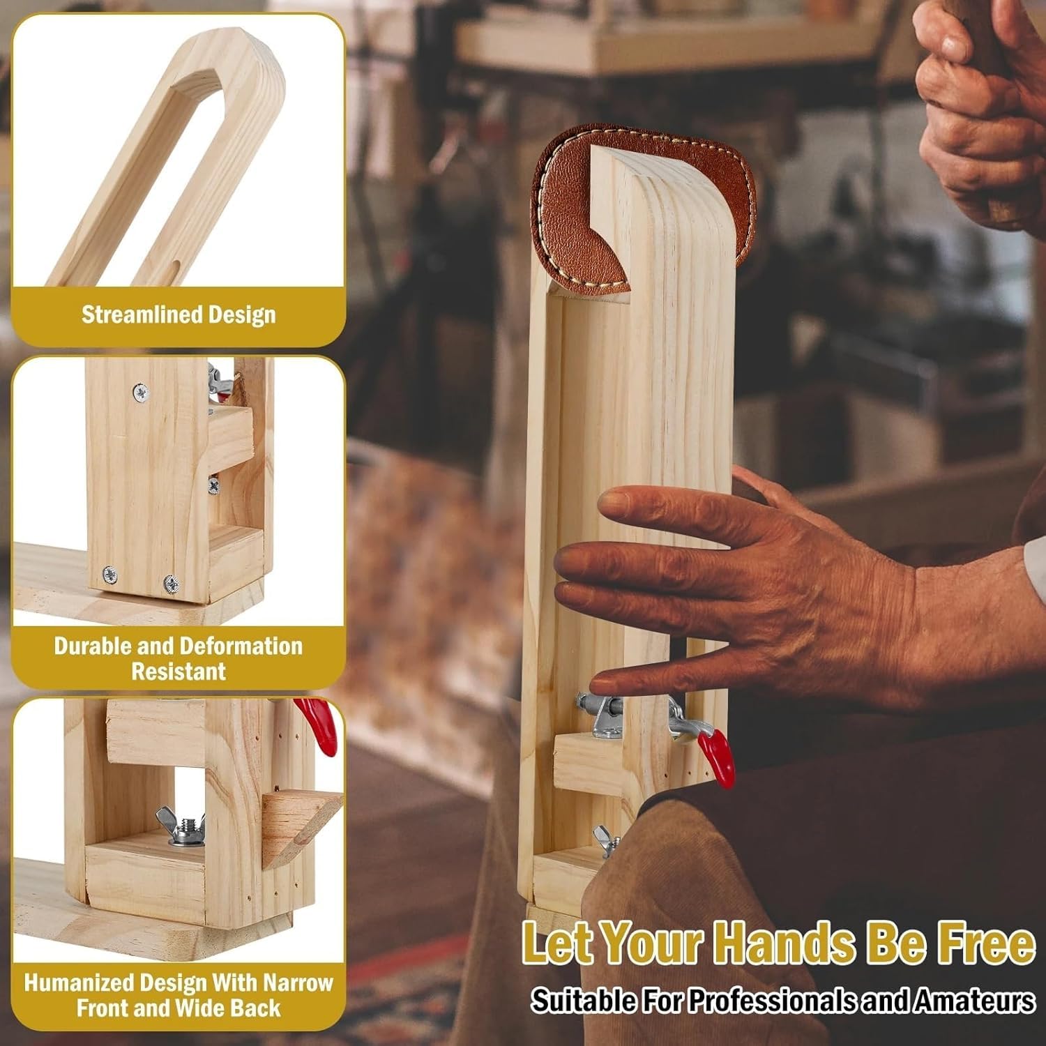 Skórzane narzędzie rzemieślnicze do szycia, 350 mm x 330 mm x 75 mm, do akcesoriów do szycia, trwała i ergonomiczna konstrukcja, idealne do projektów rzemieślniczych - 1 sztuka