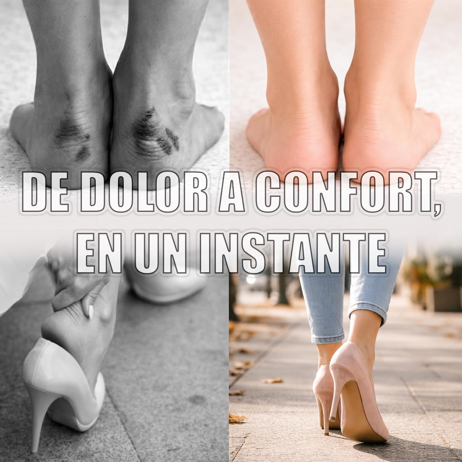 Taloneras para zapatos antideslizantes autoadhesivas 8 pares 4 colores