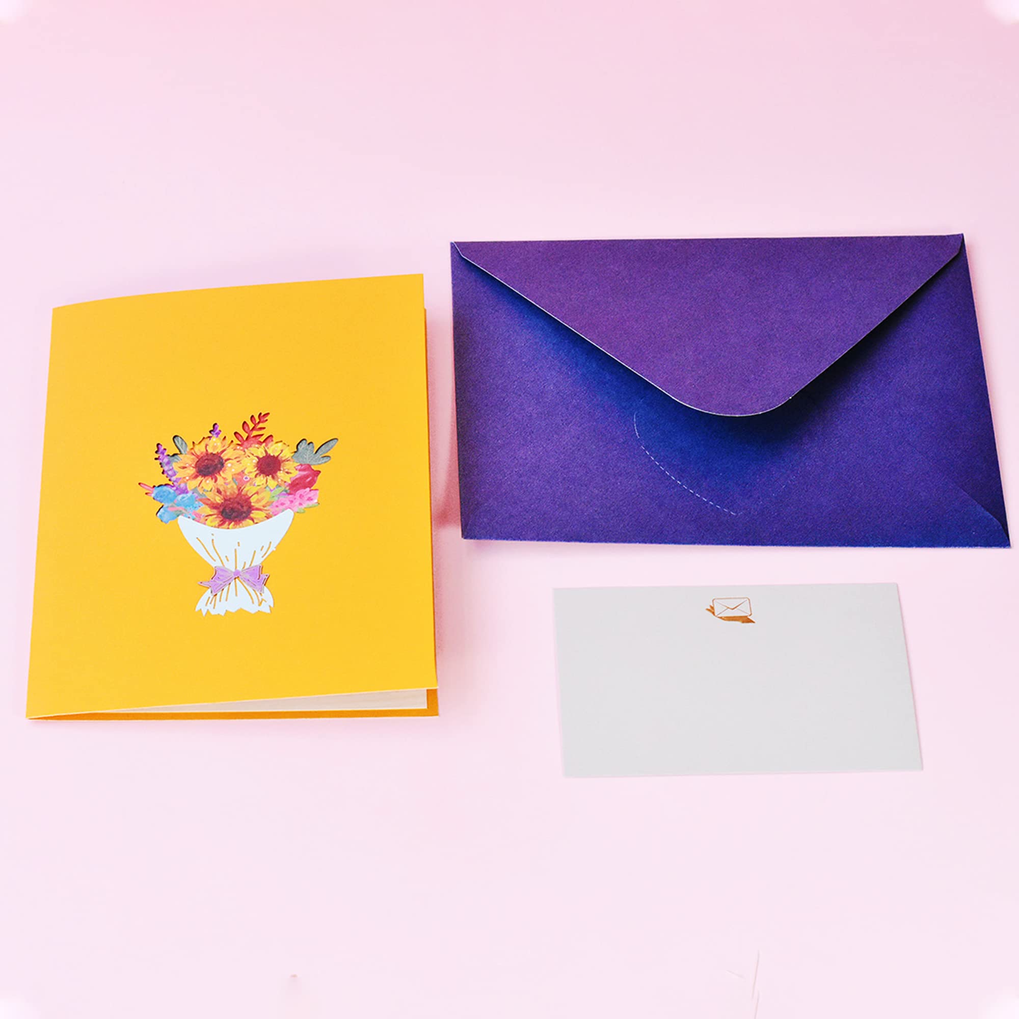 LifGif Pop-Up-Karte Mit Blumenmuster – 3D-Grußkarte Für Muttertag, Geburtstag & Jahrestag, Inkl. Notizkarte & Umschlag