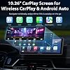 Pantalla CarPlay de 10.26'' para auto CarPlay y Android Auto | Estéreo portátil con pantalla táctil, cámara de respaldo 1080P, Mirror Link, 4 salidas de audio, receptor multimedia, navegación 3