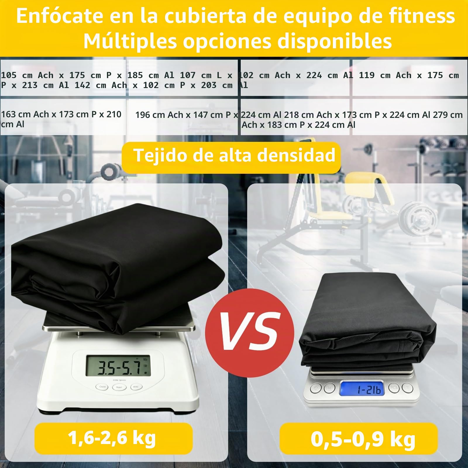 Funda para estante de gimnasio con cremallera impermeable, funda protectora para estante de sentadillas/estante de levantamiento de pesas/equipo de entrenamiento de gimnasio en casa, interior