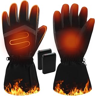 Heated Gloves, 5V 5000mAh Rechargeable Heated Gloves for Men,Electric Waterproof & Windproof Winter Motorcycle Warm Gloves with Touchscreen for Cycling Skiing Hiking Camping Working