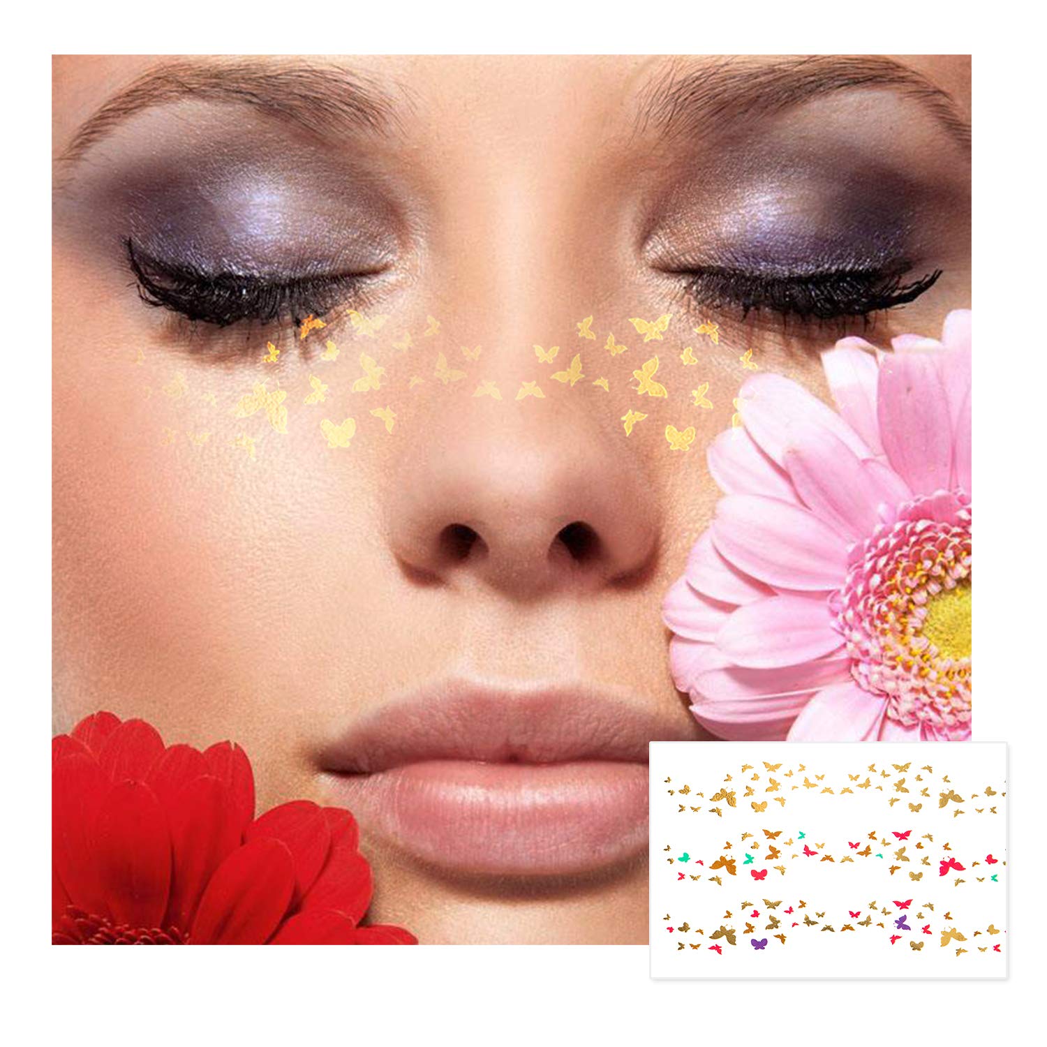 16 Sheets Face Tattoo Sticker and Freckle Sticker for Women, Face