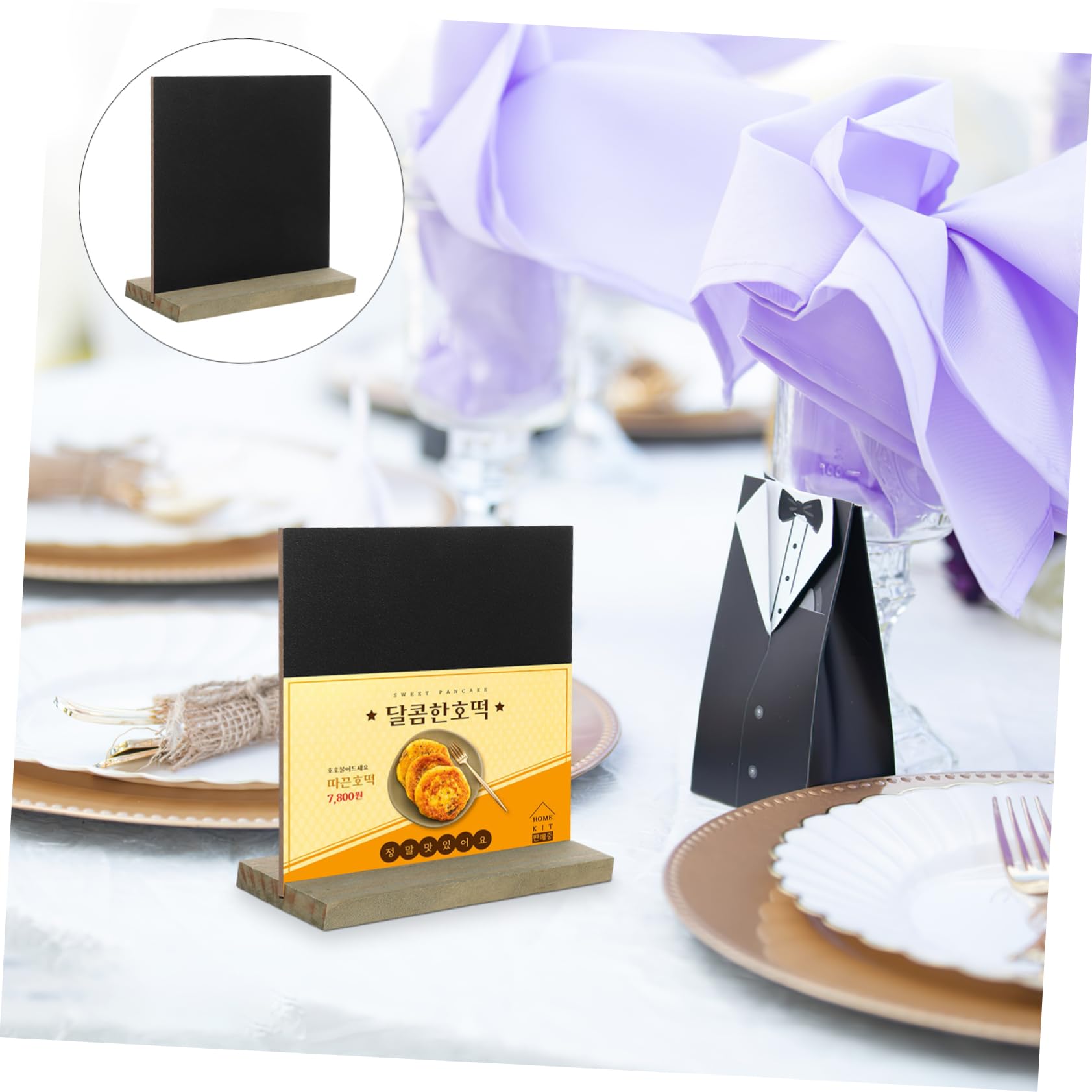 10stücke Holztafeln mit Ständer für Buffets Hochzeiten Partys Doppelseitige Kreidetafeln als Tischnummern und Platzkarten Einfach zu Beschriften Reinigen