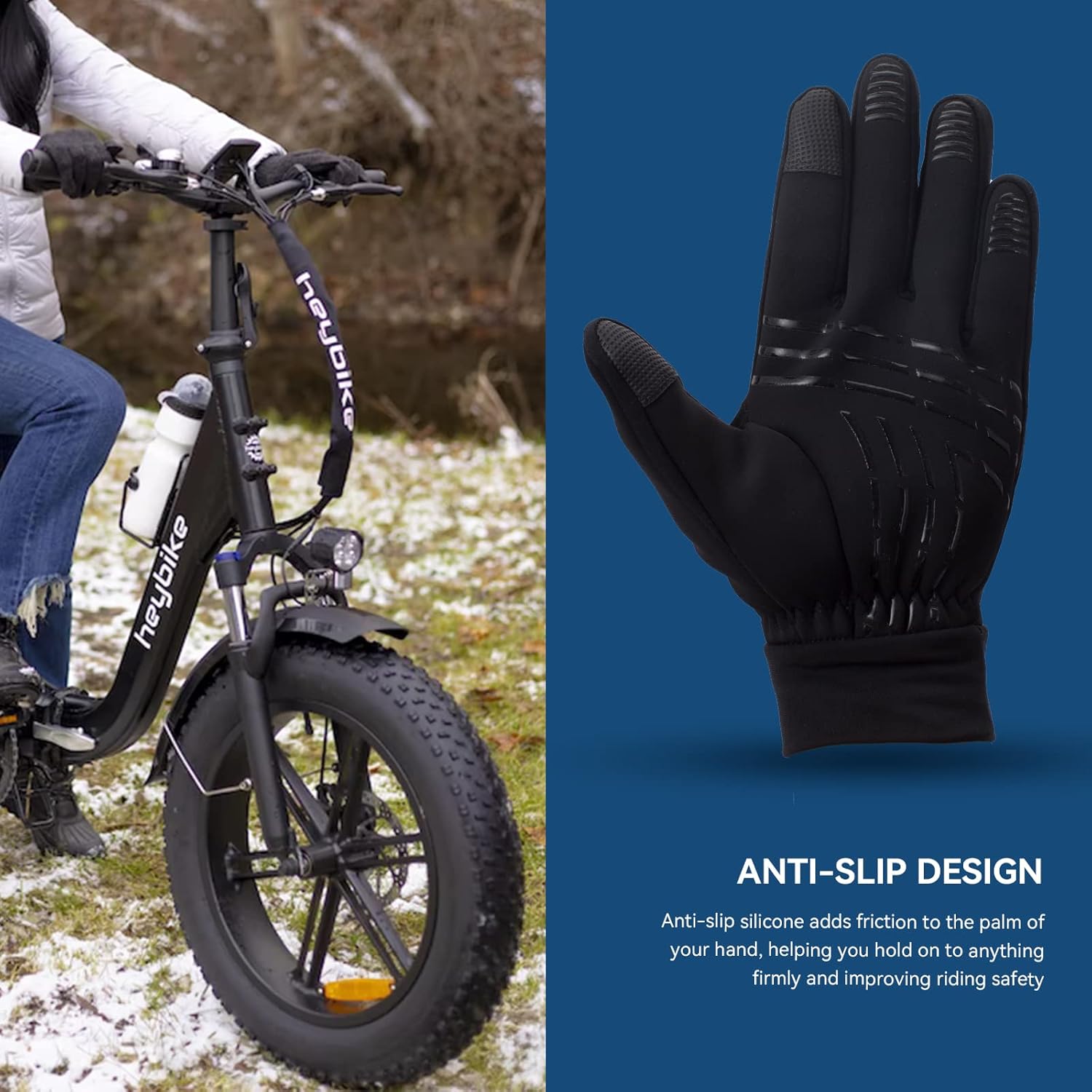 Graloky Winter Gloves for Men Women Touch Screen Waterproof Windproof Anti-Slip Warm Gloves for Running Riding Cycling Driving Hiking Working in Cold Weather at  Men’s Clothing store