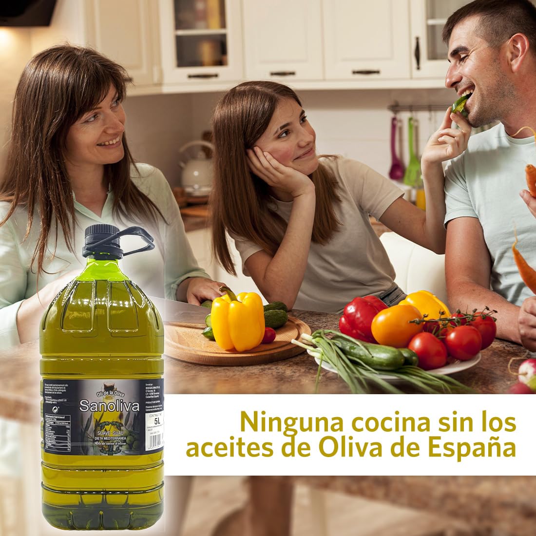 Aceite de Orujo - Aceite de Oliva Suave - SANOLIVA - 5 Litros - Origen ESPAÑA - Aceite de Oliva Sansa/Orujo - Pack 2 Garrafas x 5 litros