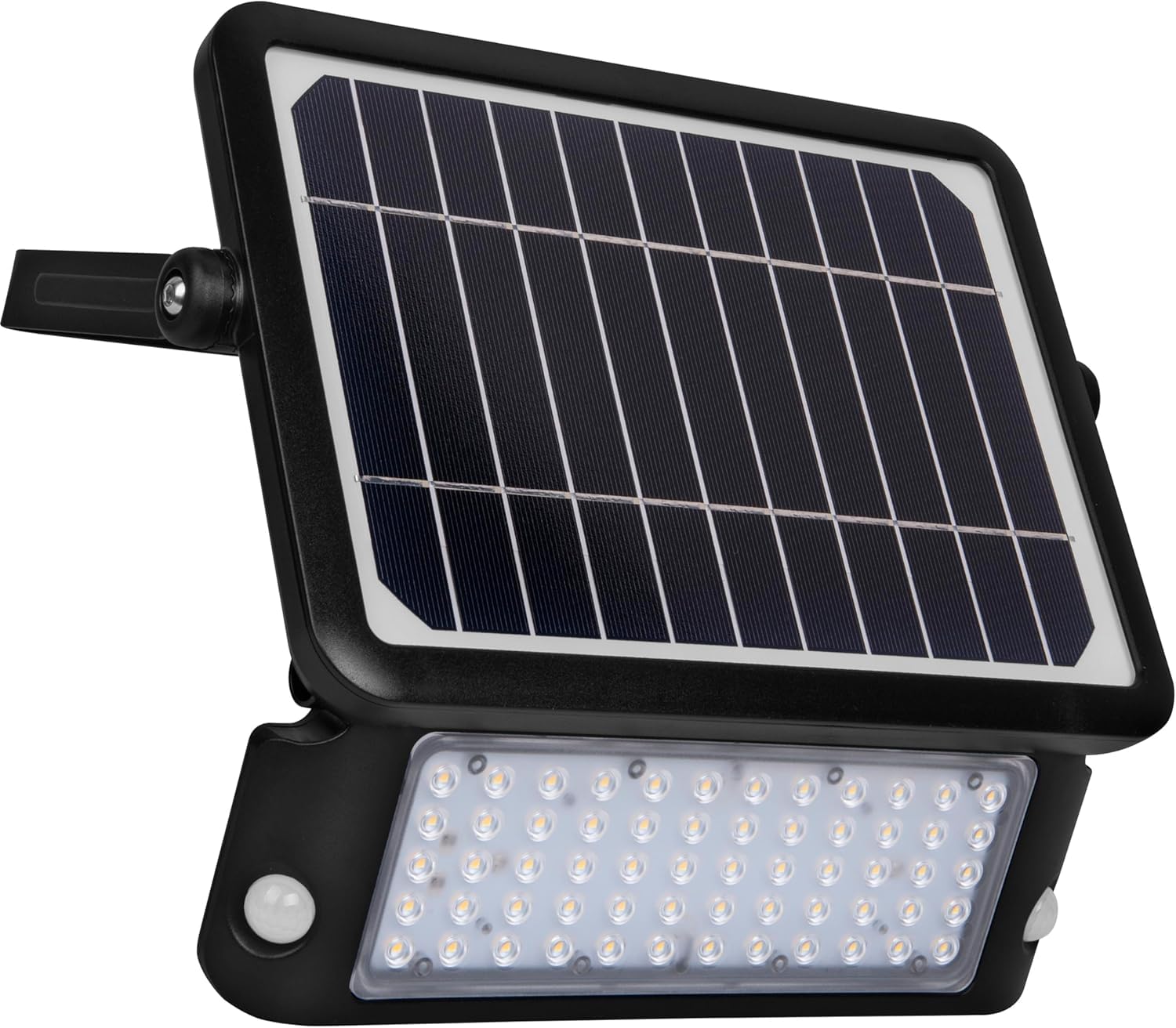 Luceco Proiettore LED per Esterni a Energia Solare con Sensore di Movimento PIR, Luce di Sicurezza, Illuminazione per Esterni, Regolabile, Guardian, Nero, IP65, 10W, 1080lm, 4000K, LEXSF11B40