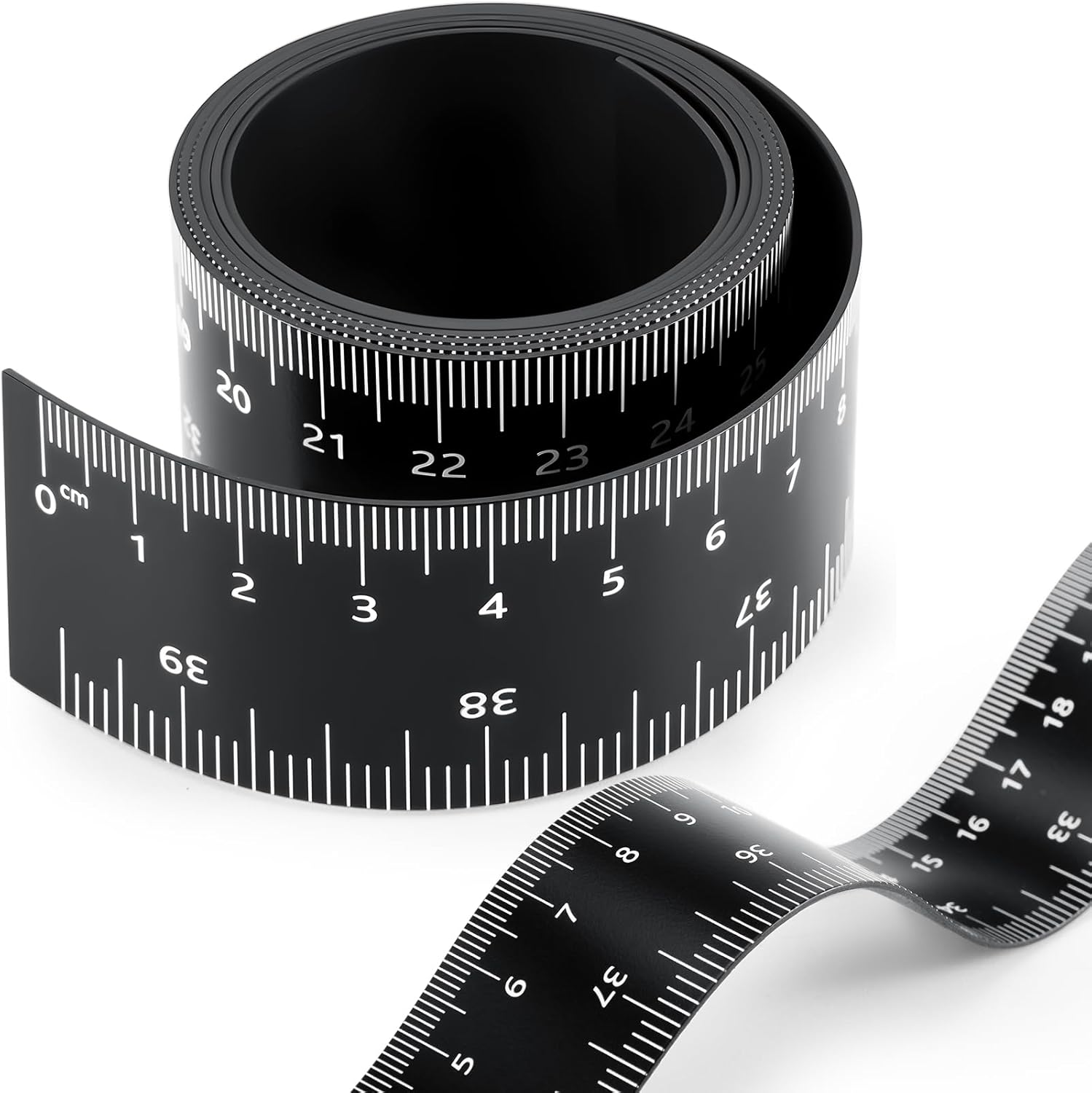 Relaxweex 1 Pcs 39.37 Inch Magnetic Ruler Flexible Magnetic Tape Measure with Both Inches and Centimeters, Suitable for Whiteboard, Lathes, Workshops, Mills, Easy to Take (Black)